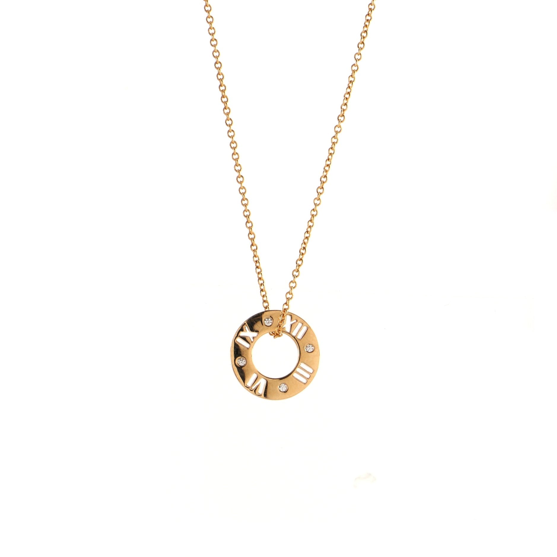Atlas Pendant Necklace 18K Rose Gold with Diamonds