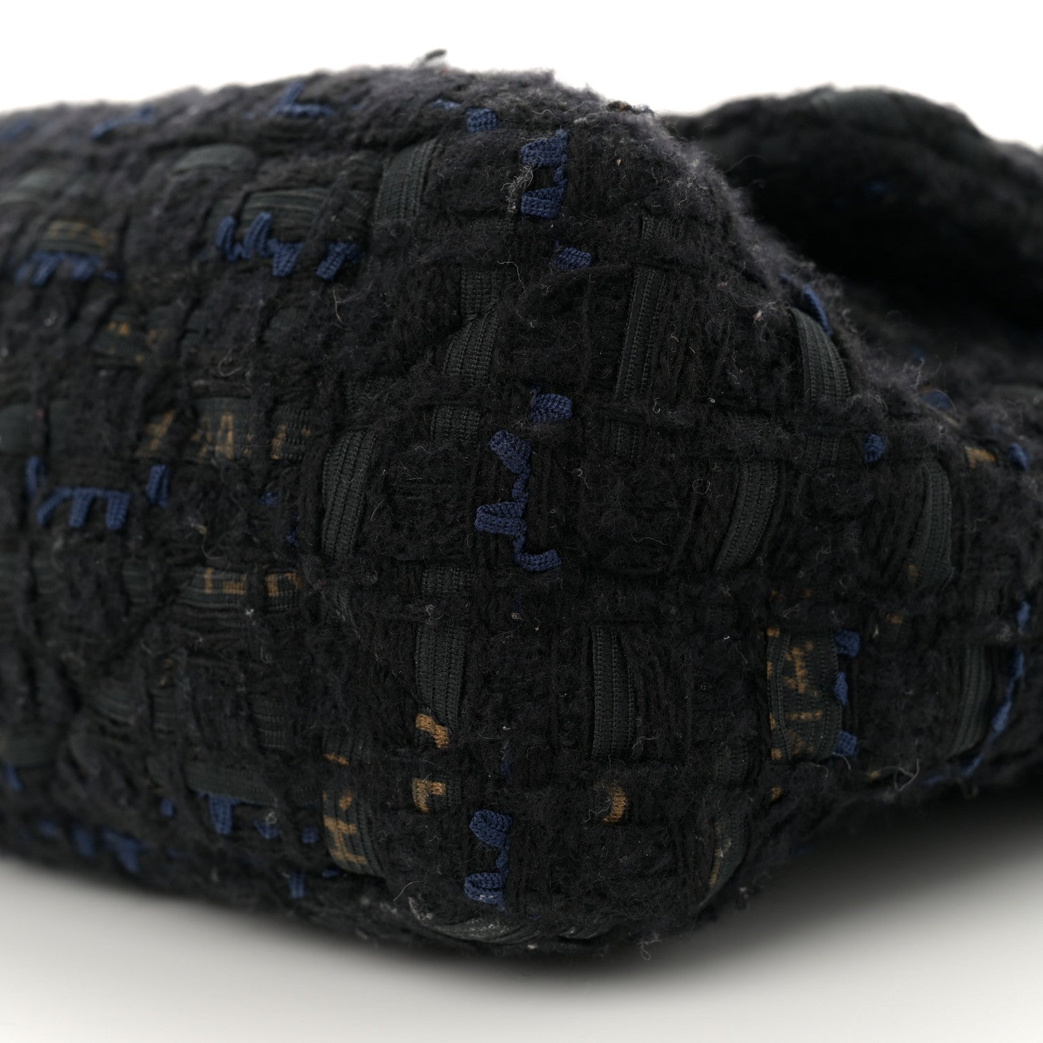 Tweed Quilted Large Chanel 19 Flap Black Navy Gold