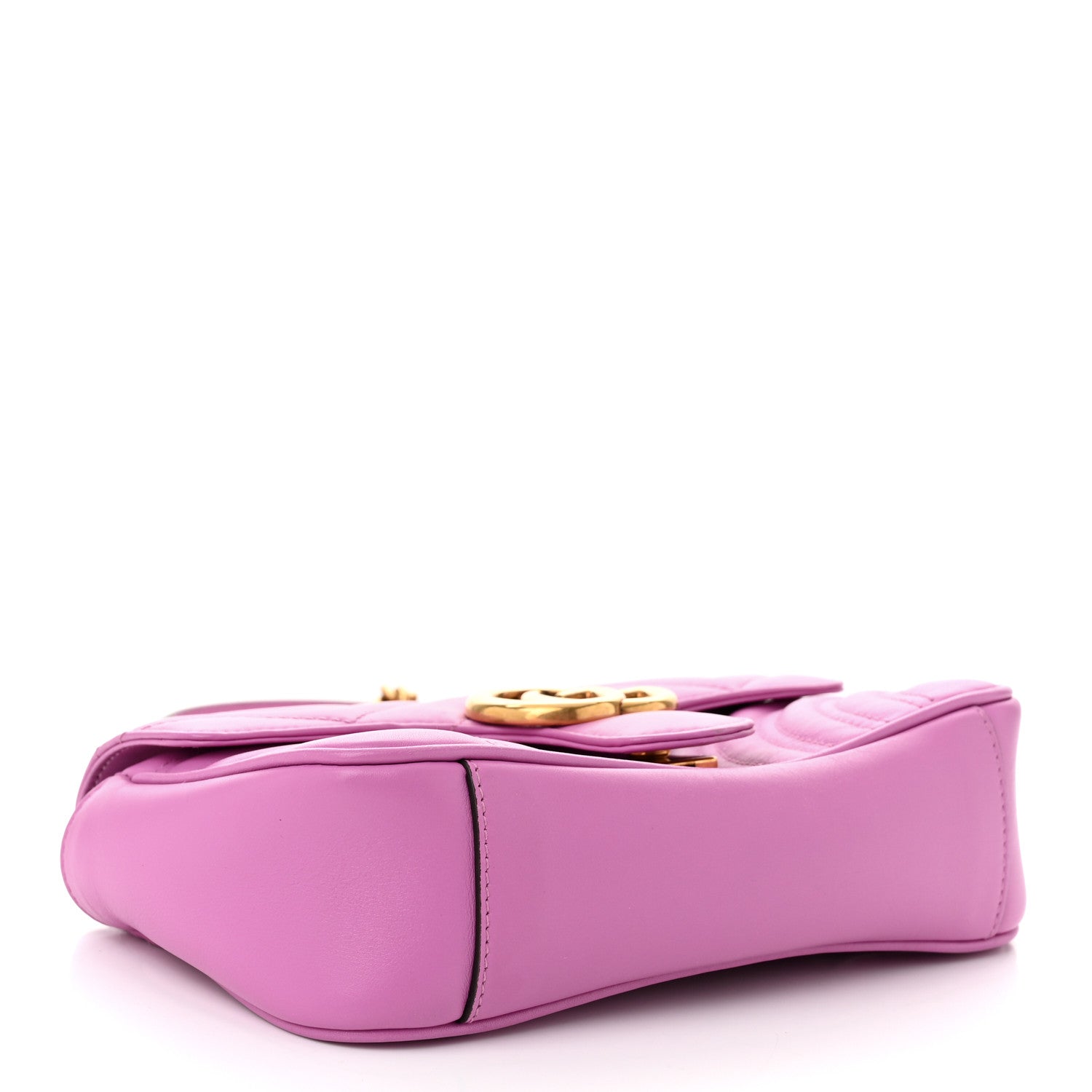 Calfskin Matelasse Mini GG Marmont Shoulder Bag Candy Mousse
