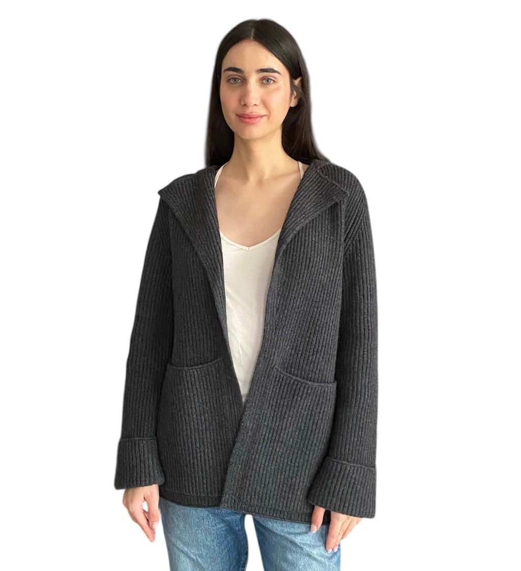 Naked Cashmere Grey Ribbed igan - XS