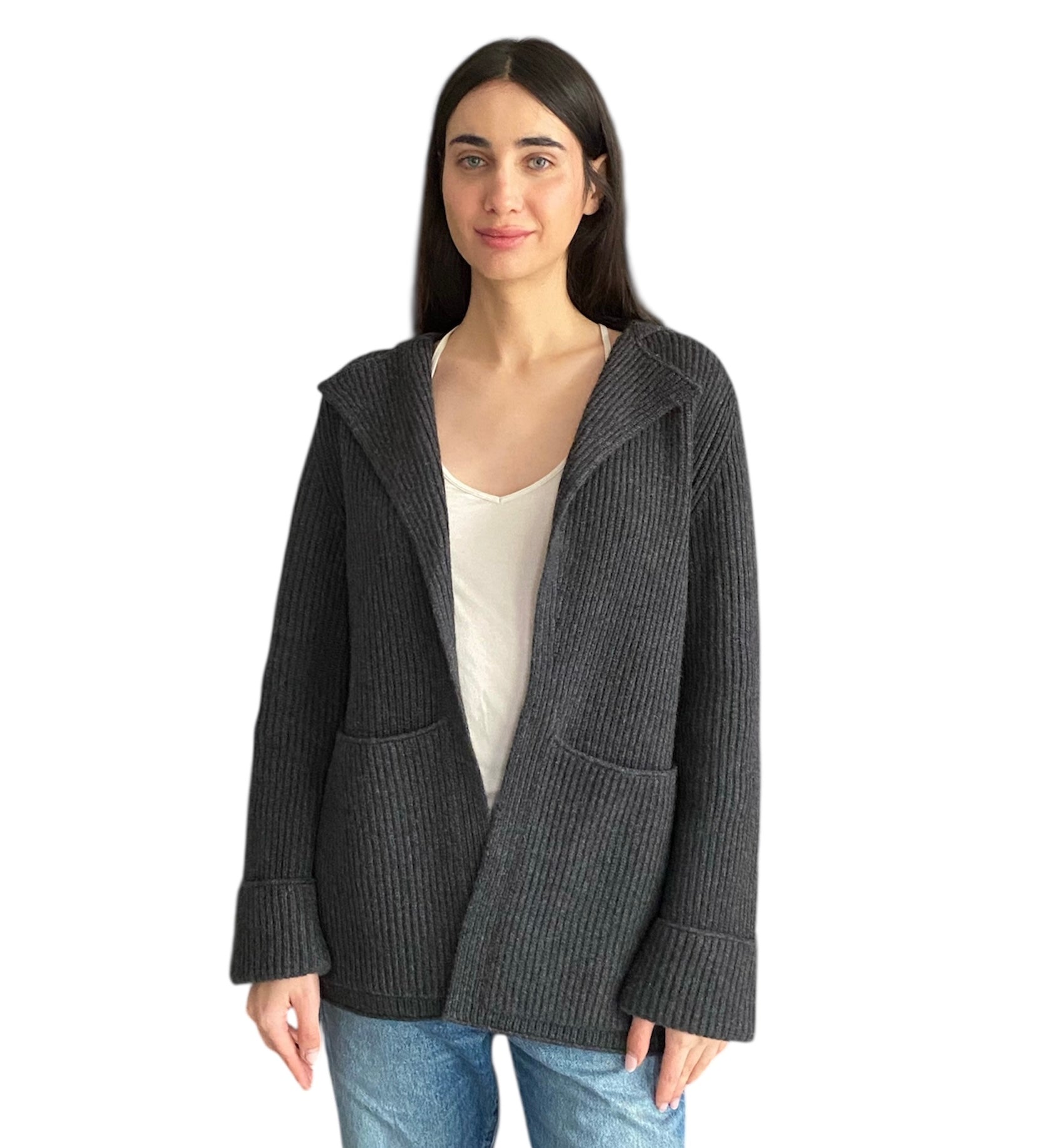 Naked Cashmere Grey Ribbed igan - XS