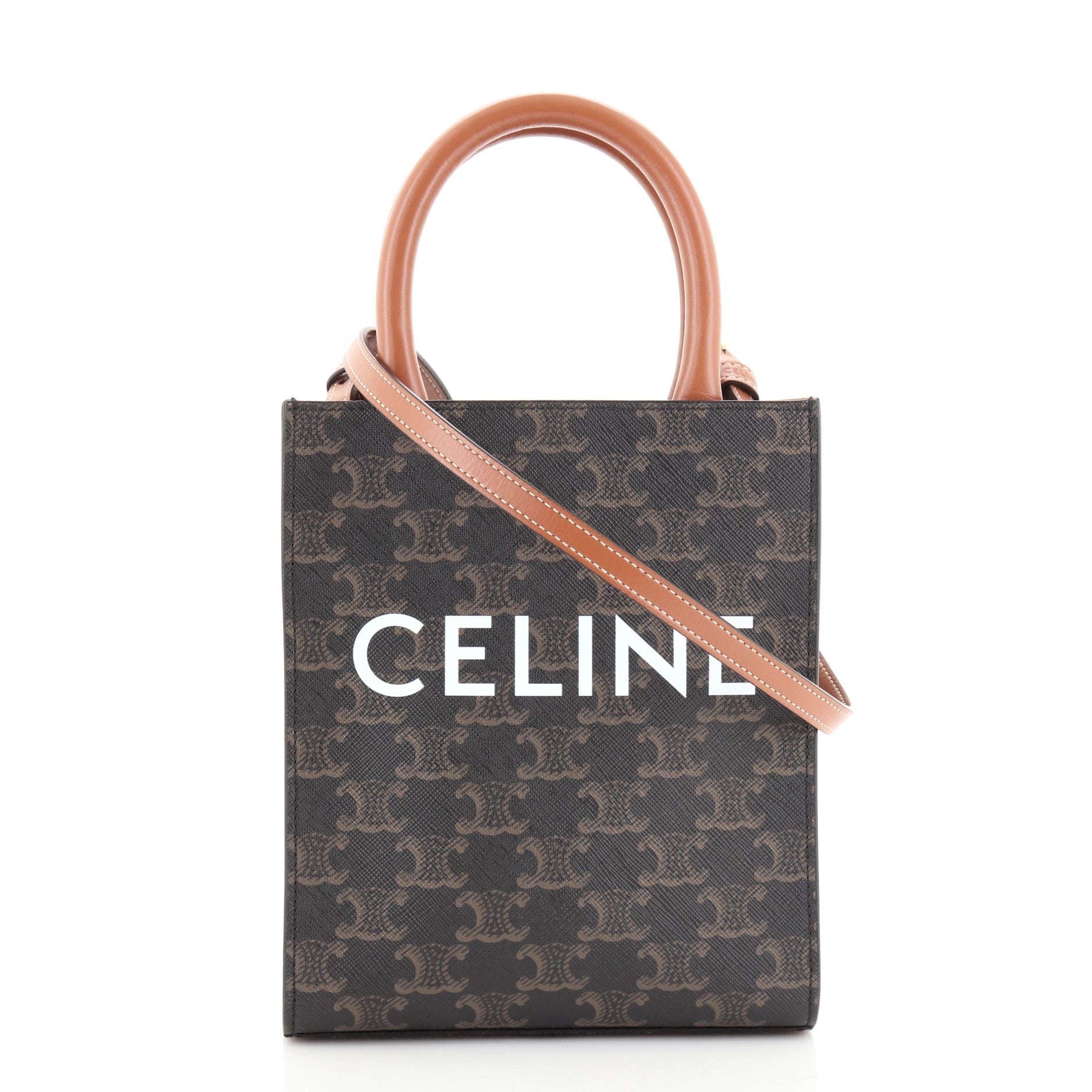 Vertical Cabas Tote Triomphe Coated Canvas Mini