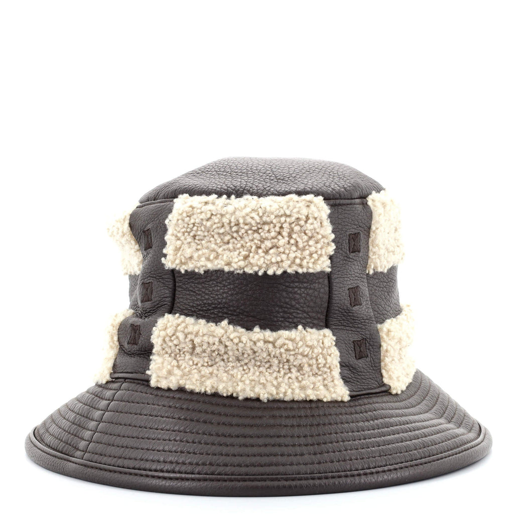 Bucket Hat Leather and Shearling XS