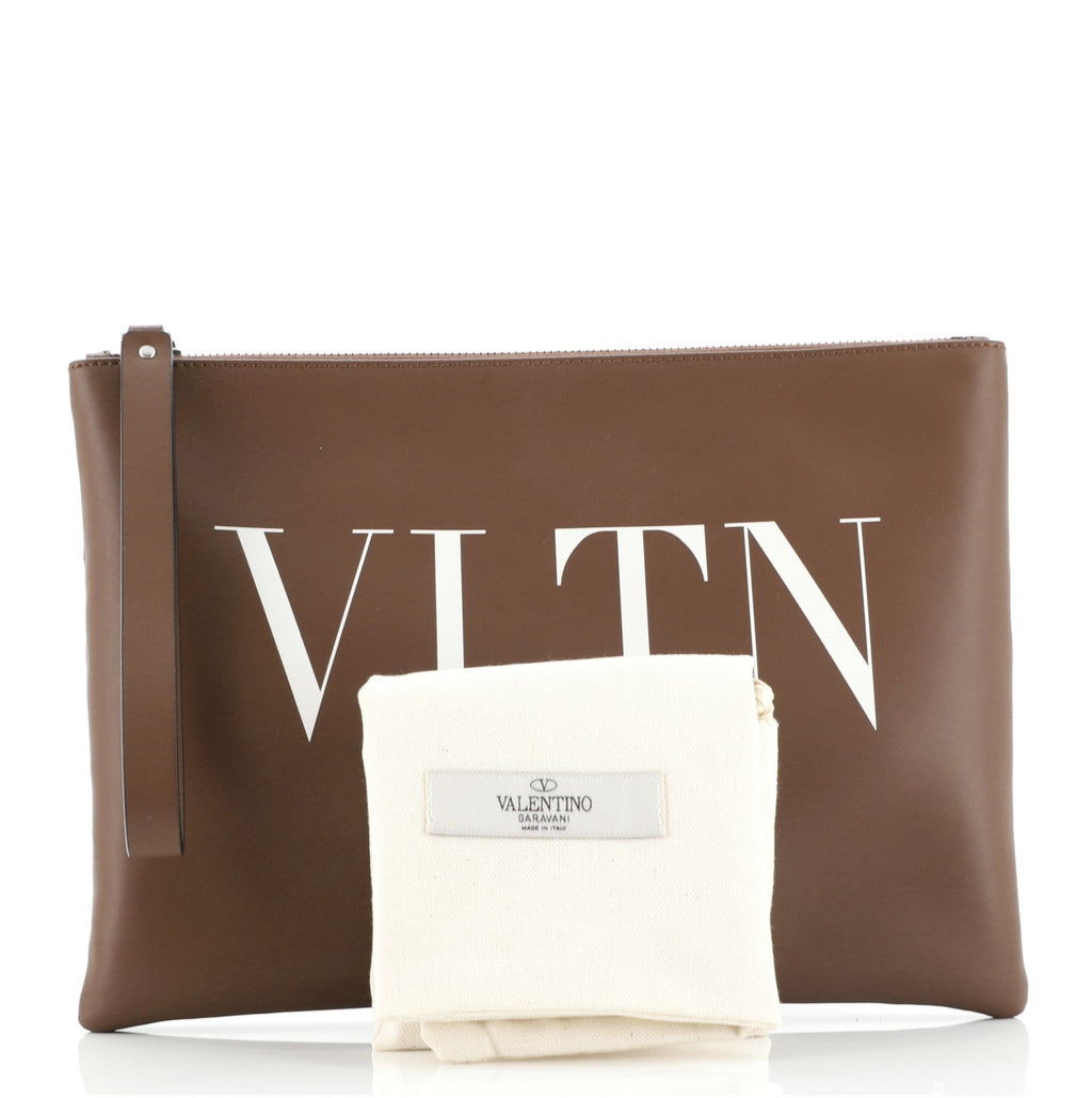 VLTN Wristlet Clutch Printed Leather Medium