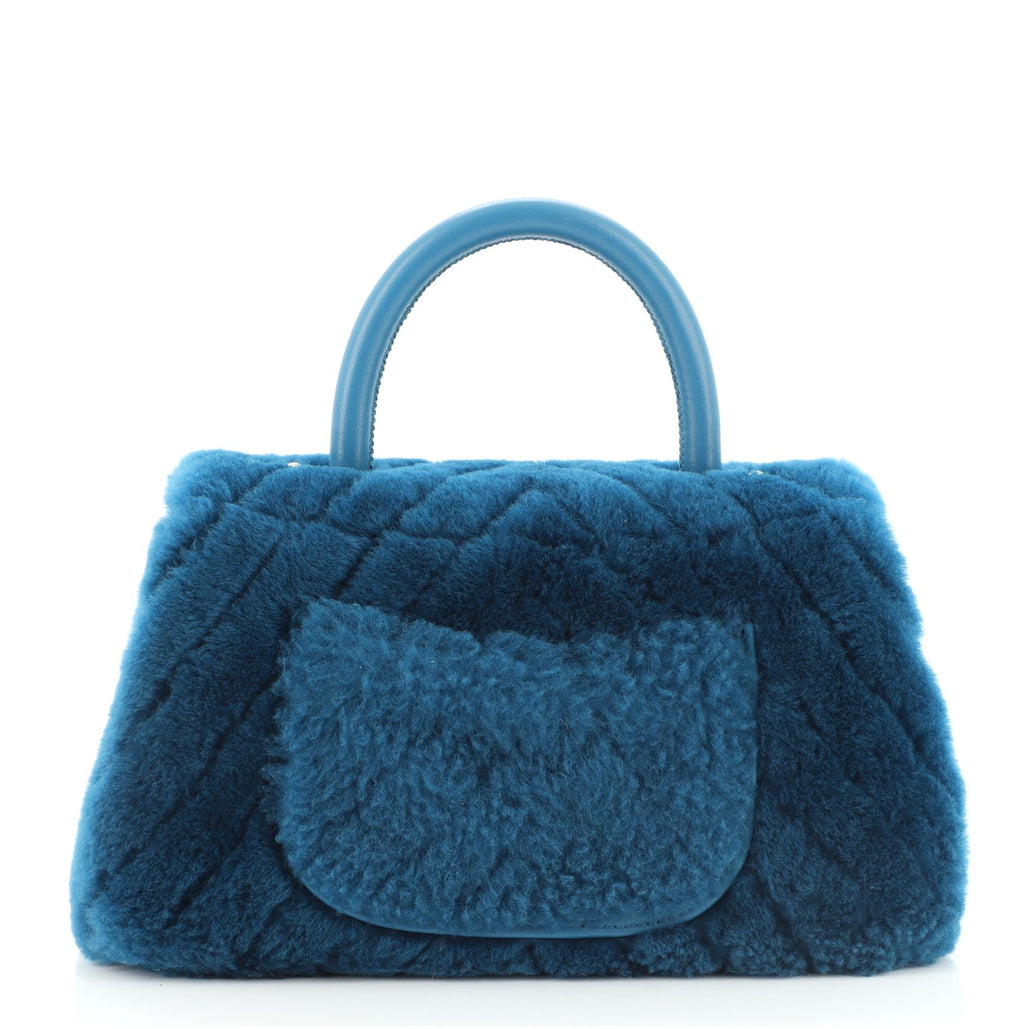 Coco Top Handle Bag Chevron Shearling Mini