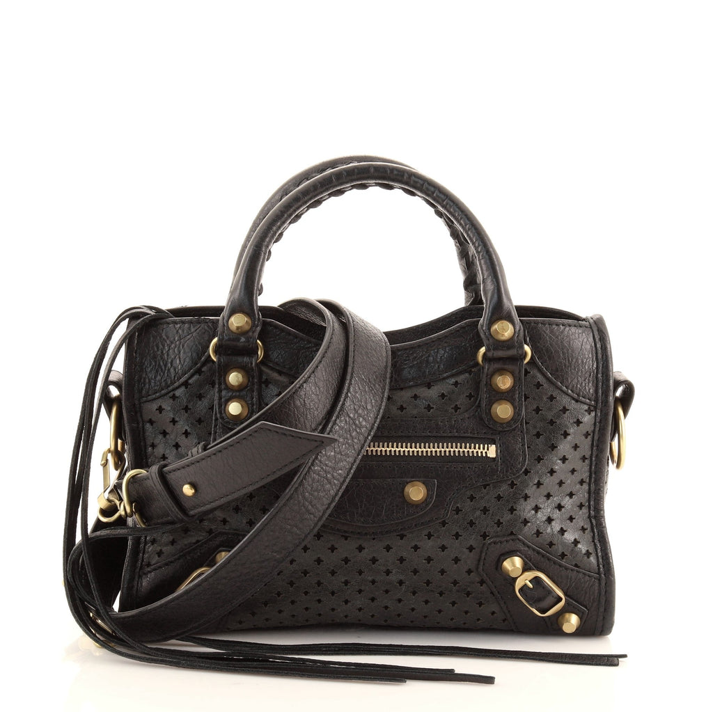 City Classic Studs Bag Perforated Leather Mini