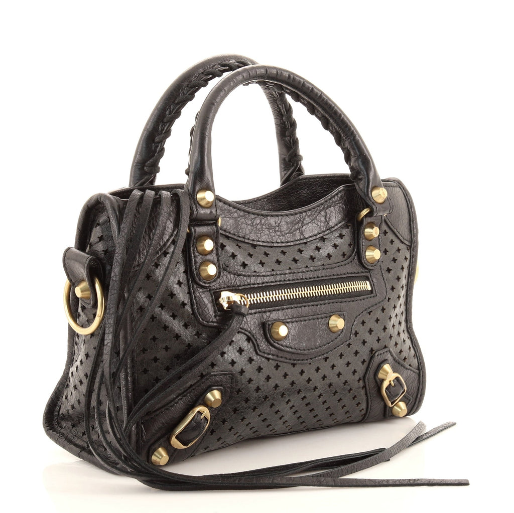 City Classic Studs Bag Perforated Leather Mini