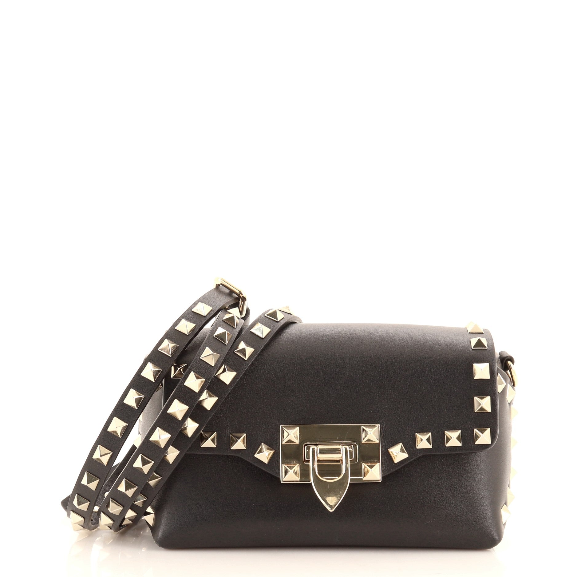 Rockstud Flip Lock Flap Bag Leather Mini