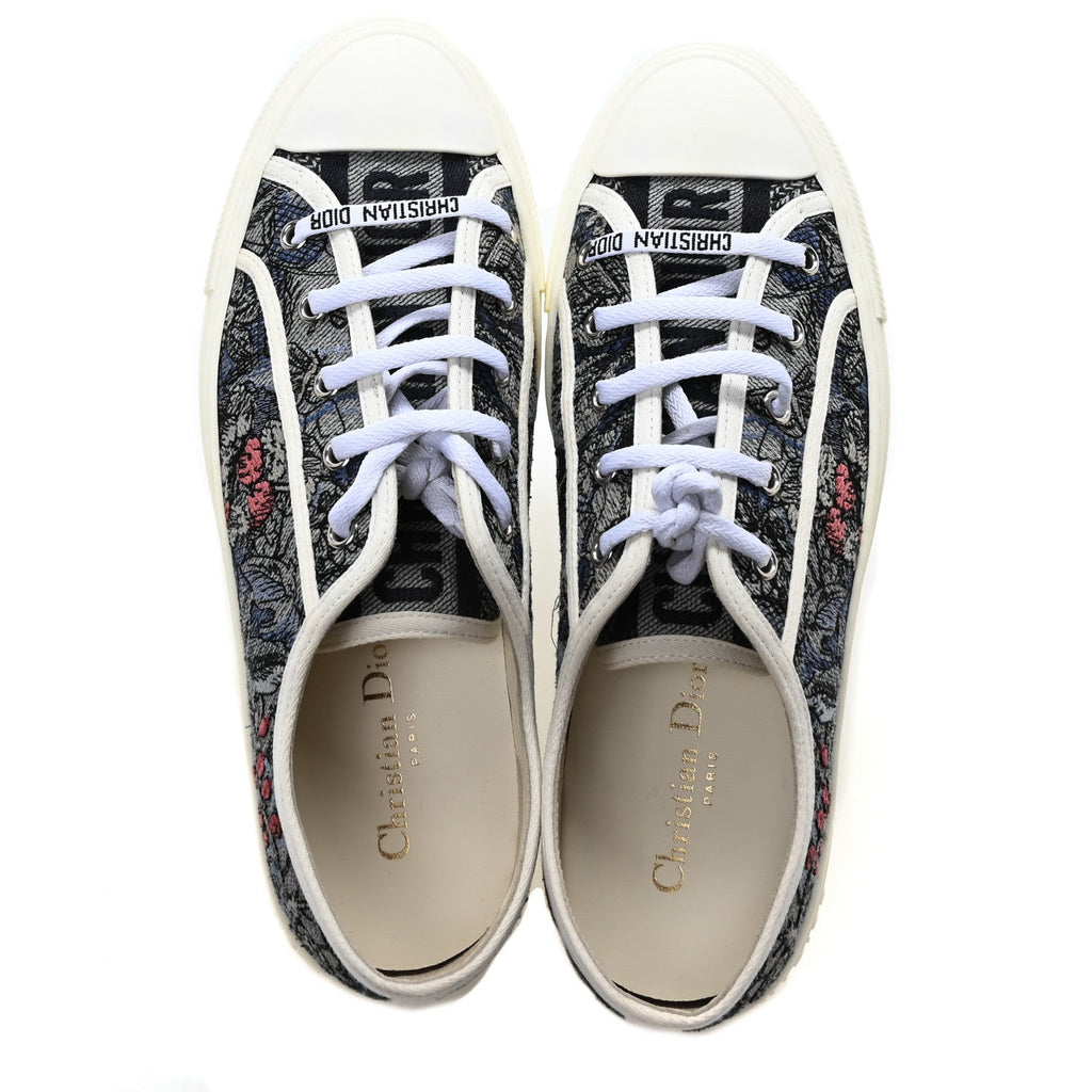Canvas Embroidered Jardin Magique Walk'N'Dior Low Top Sneakers 40 Denim Multicolor