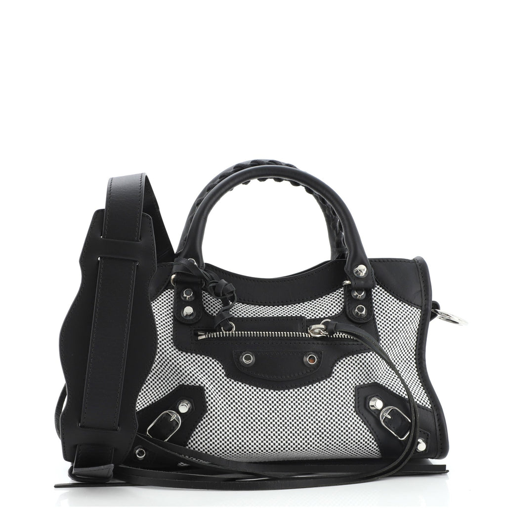 City Classic Studs Bag Mesh and Leather Mini