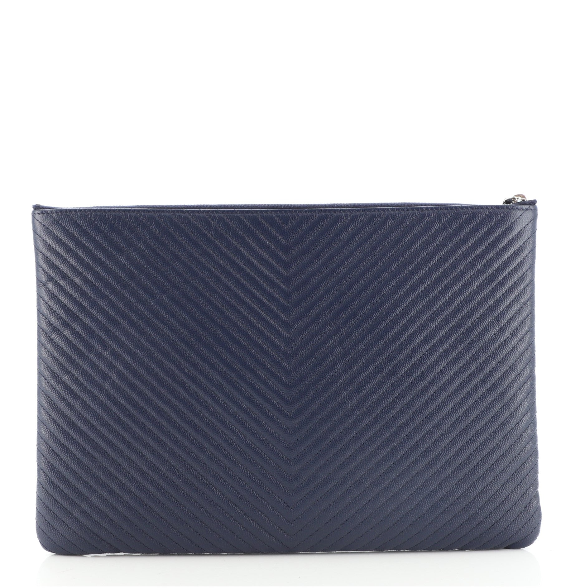 O Case Clutch Chevron Caviar Large