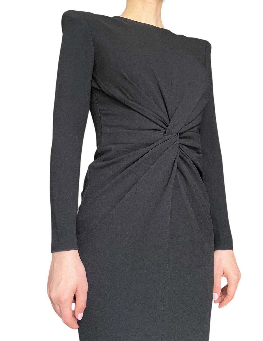 Alex Perry Black Knot Midi Dress - US 8