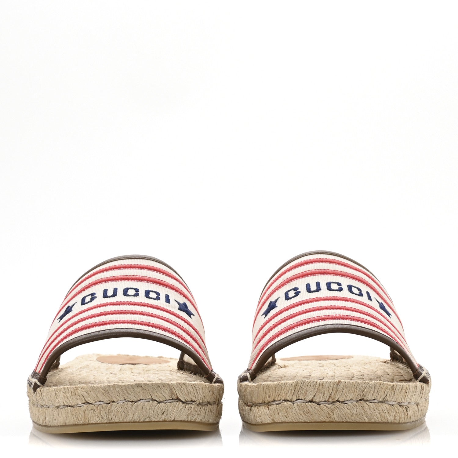 Canvas Miro Soft Calfskin Striped Mens Espadrille Flat Slide Sandals 10 Greggio Brown Sugar
