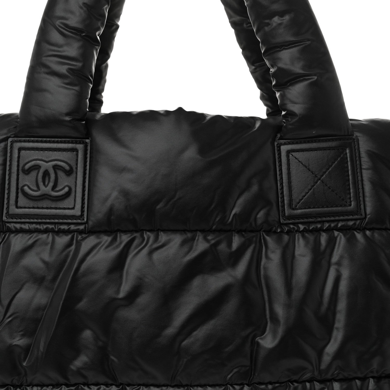 Lambskin Quilted Large Coco Cocoon Reversible Tote Black
