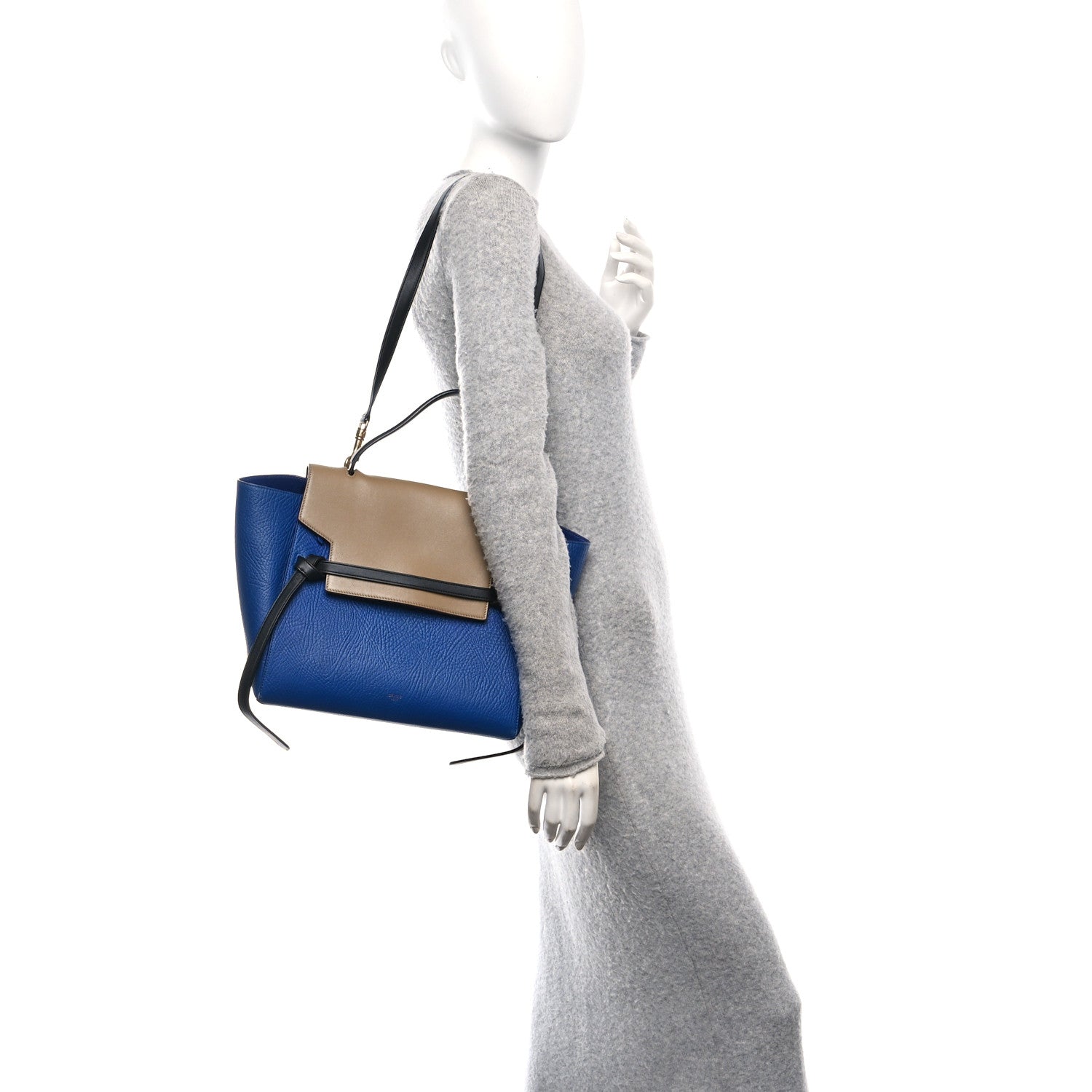 Elephant Calfskin Mini Tri-Color Belt Bag Indigo