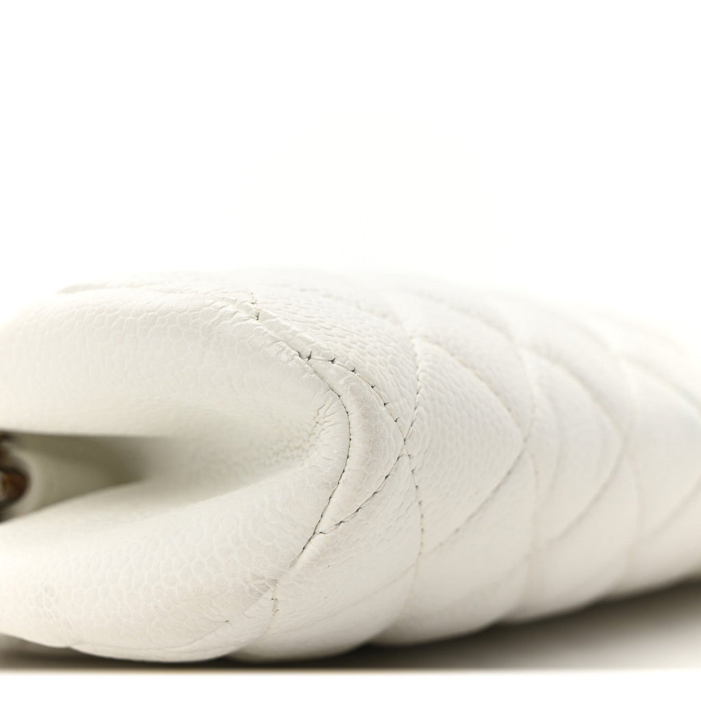 Caviar Quilted Timeless Clutch White