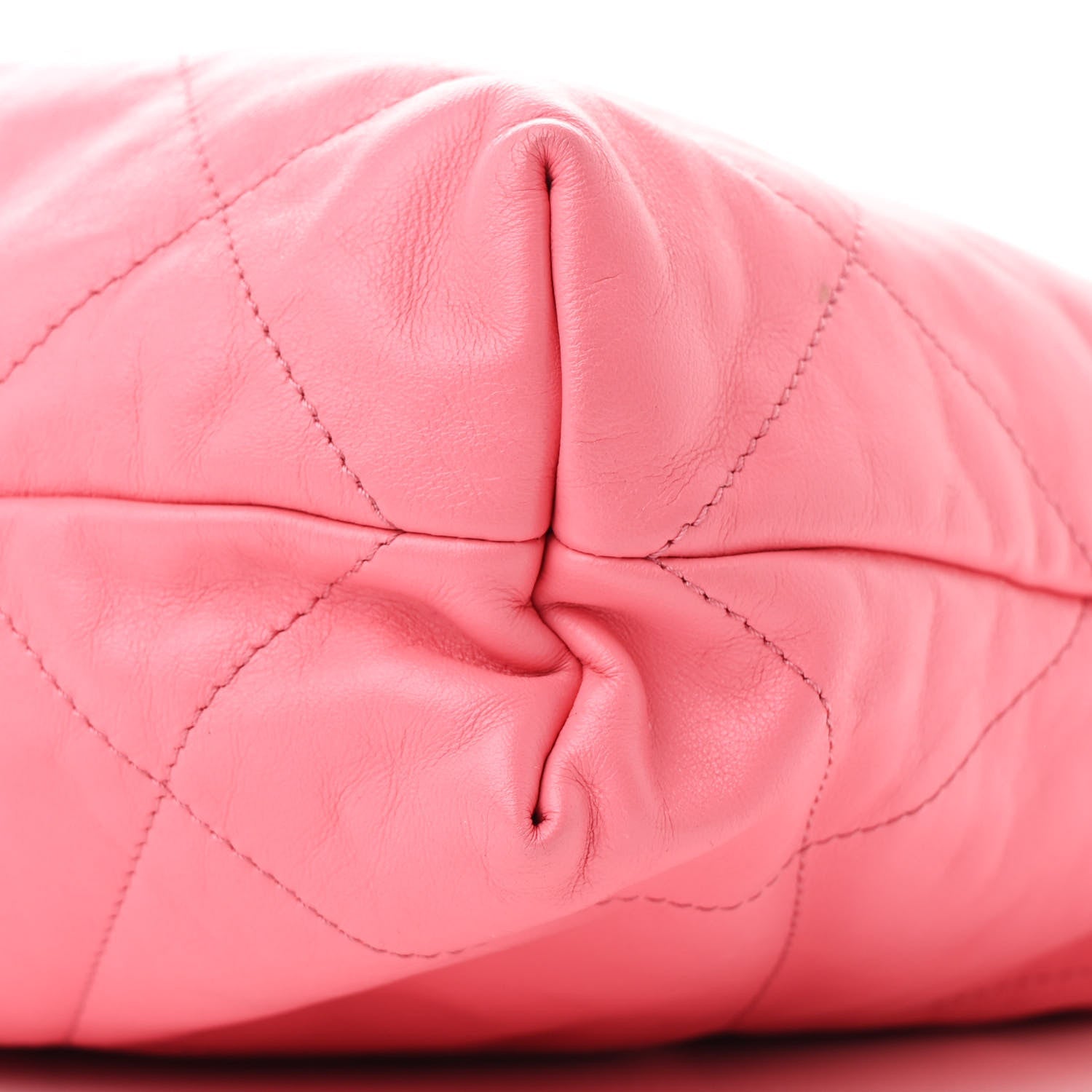 Shiny Calfskin Quilted Small Chanel 22 Coral Pink