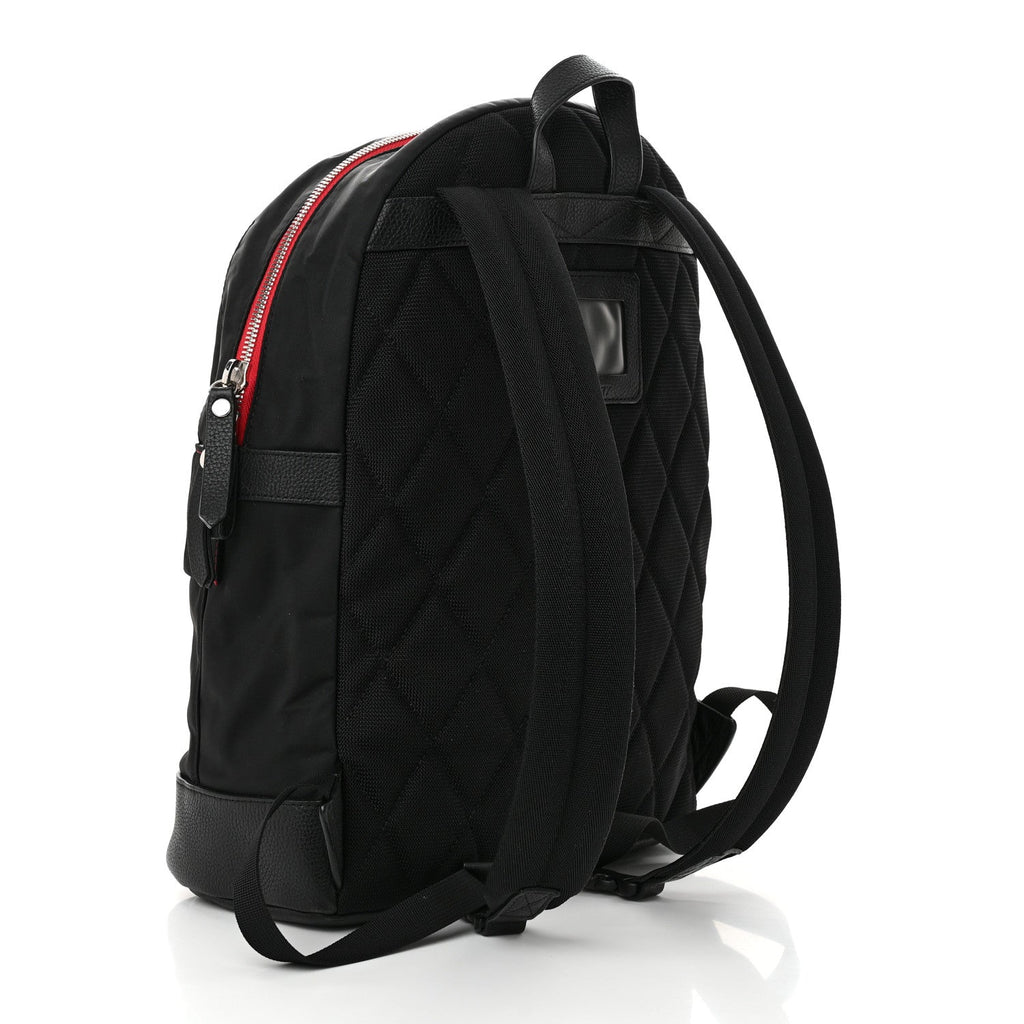 Nylon Medium Logo Backpack Black
