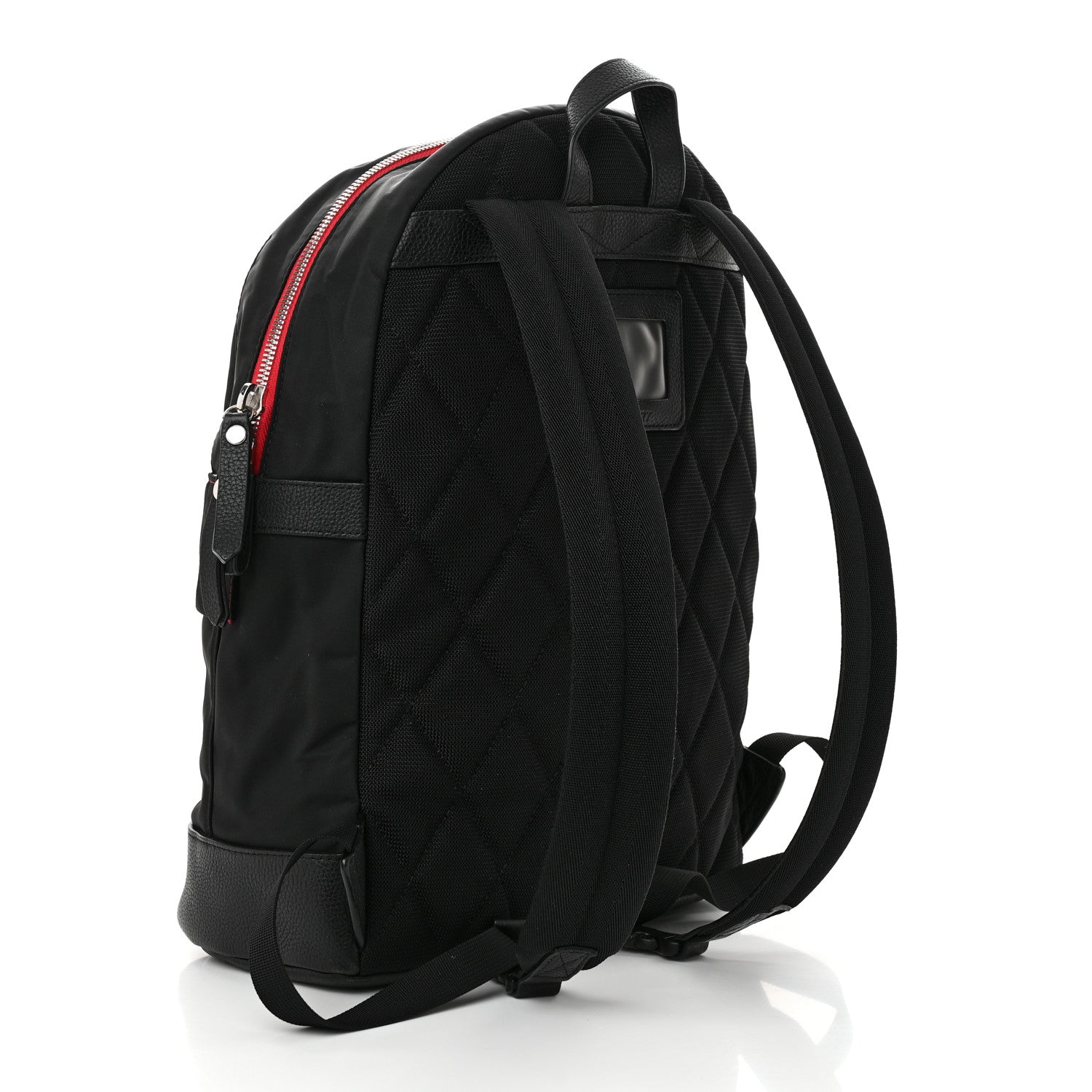 Nylon Medium Logo Backpack Black