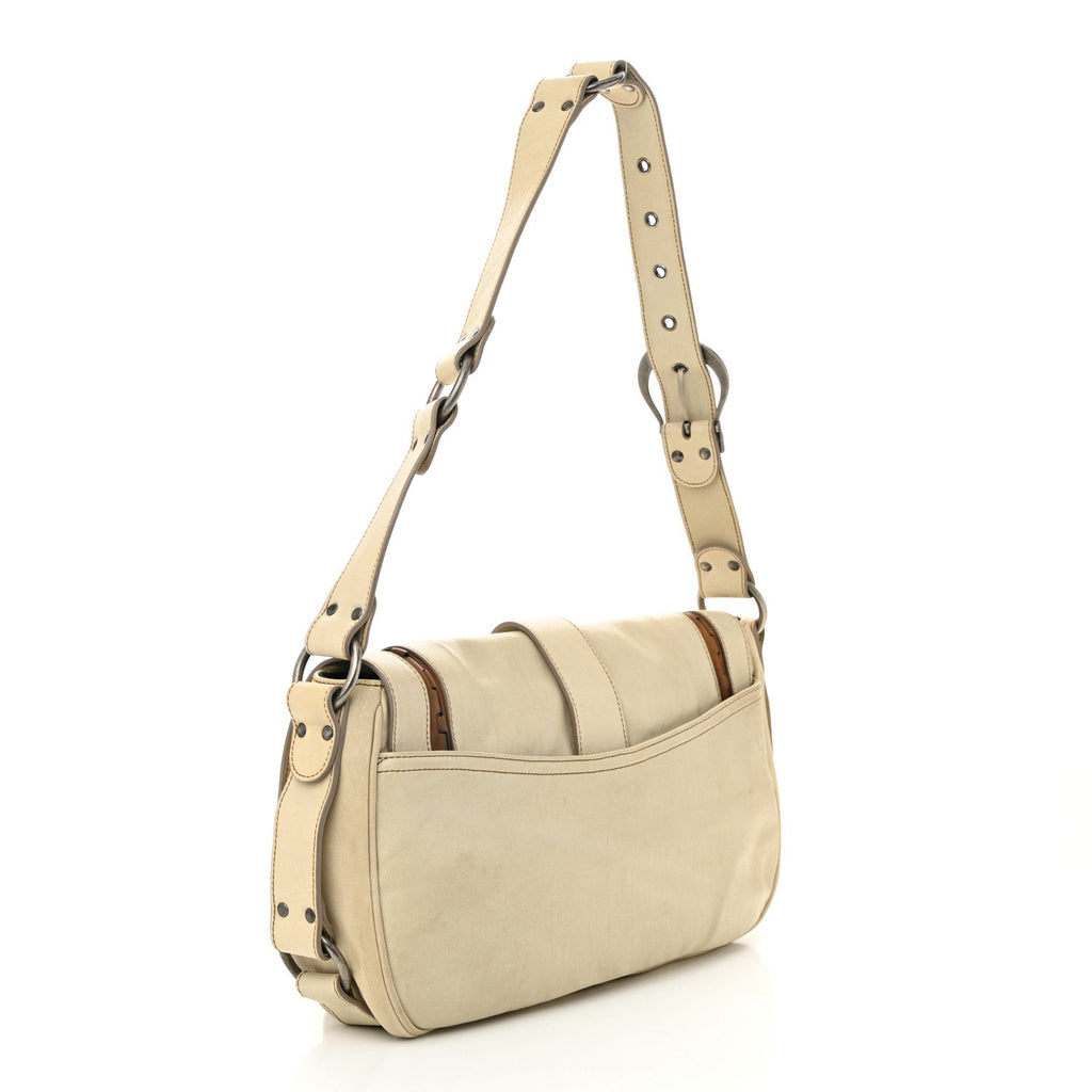 Calfskin Medium Gaucho Double Saddle Bag Ivory