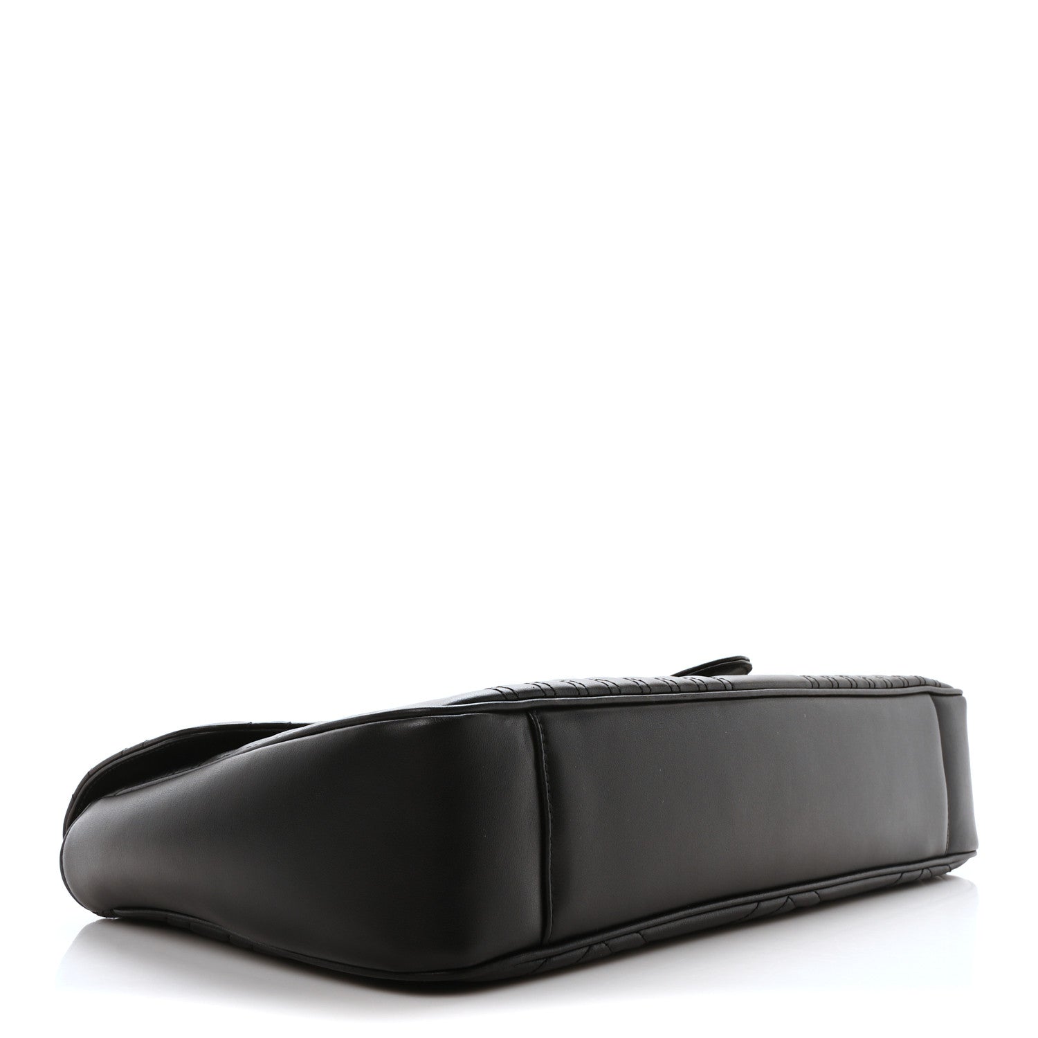 Calfskin Matelasse Large Horizontal GG Marmont Shoulder Bag Black