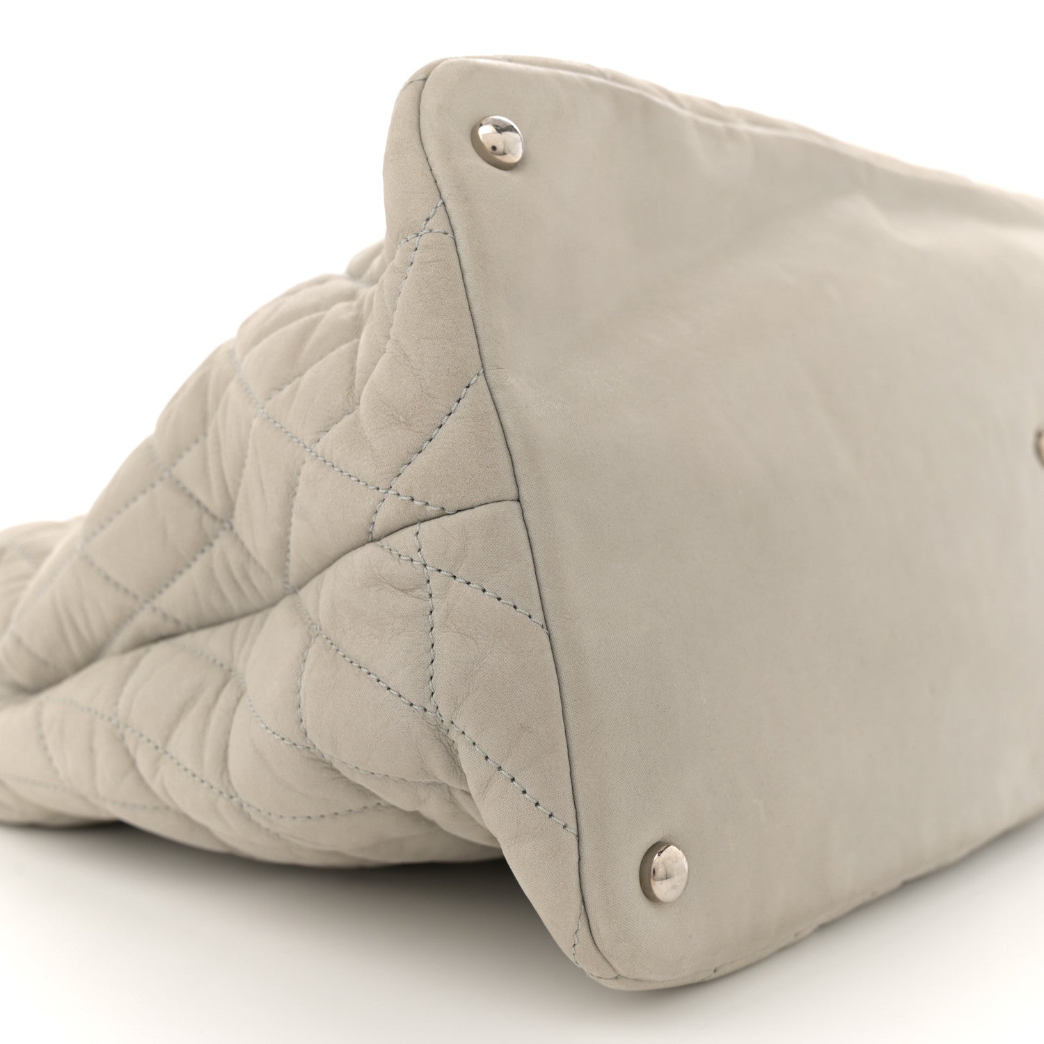 Iridescent Calfskin Large Sea Hit Tote Grey