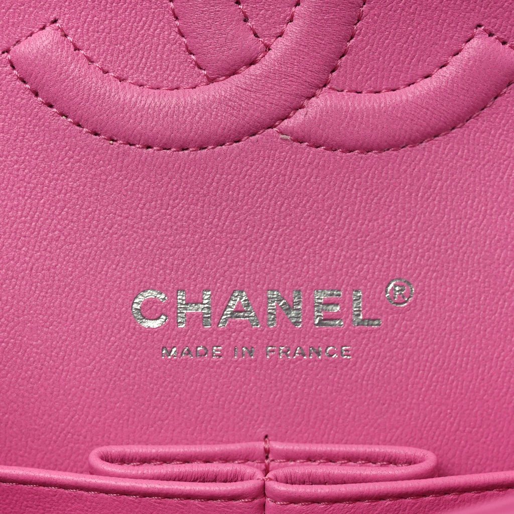 Lambskin Quilted Medium Double Flap Pink