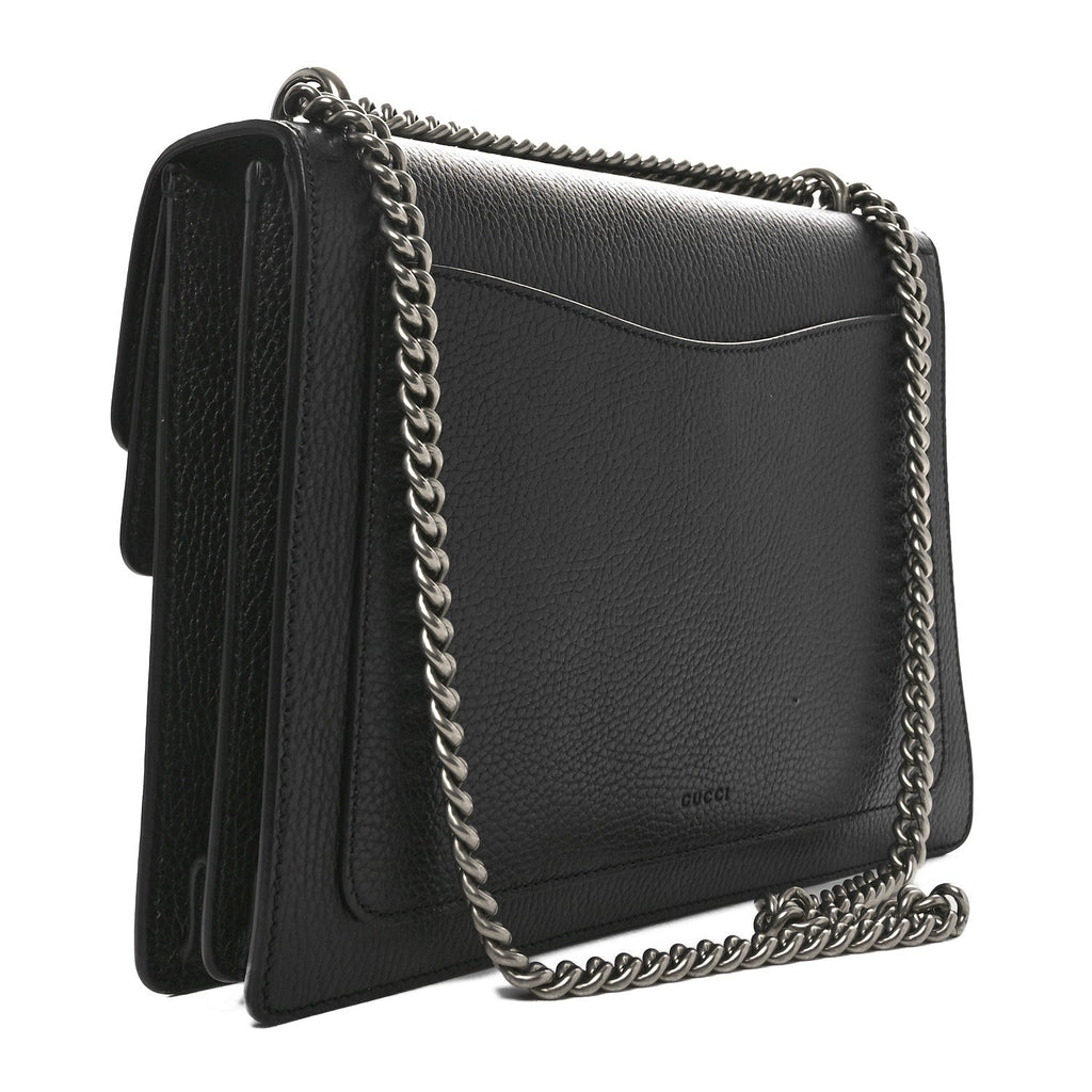 Dollar Calfskin Crystal Medium Dionysus Shoulder Bag Black Black Diamond