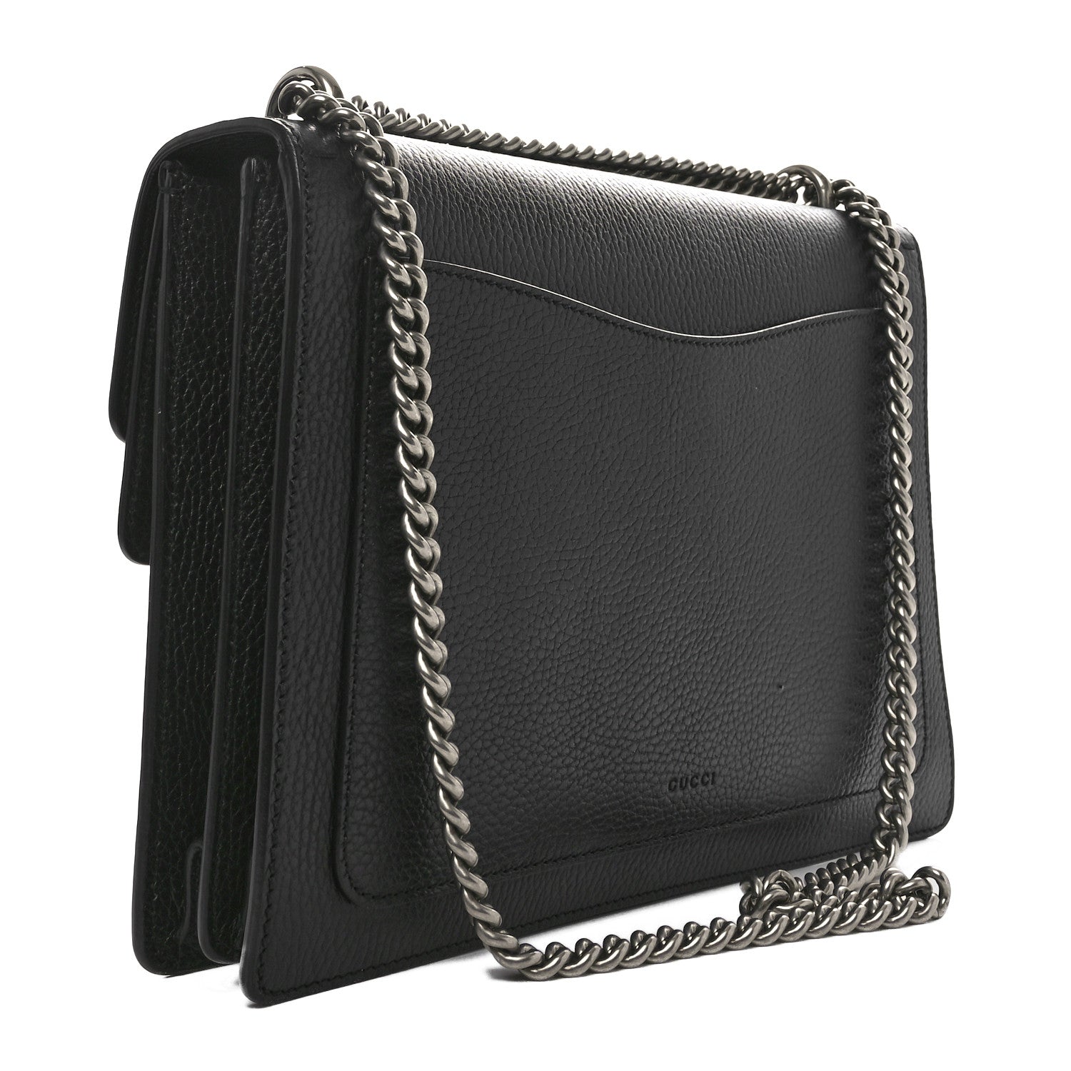 Dollar Calfskin Crystal Medium Dionysus Shoulder Bag Black Black Diamond