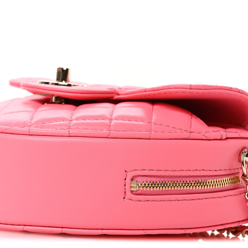 Lambskin Quilted CC In Love Heart Bag Pink