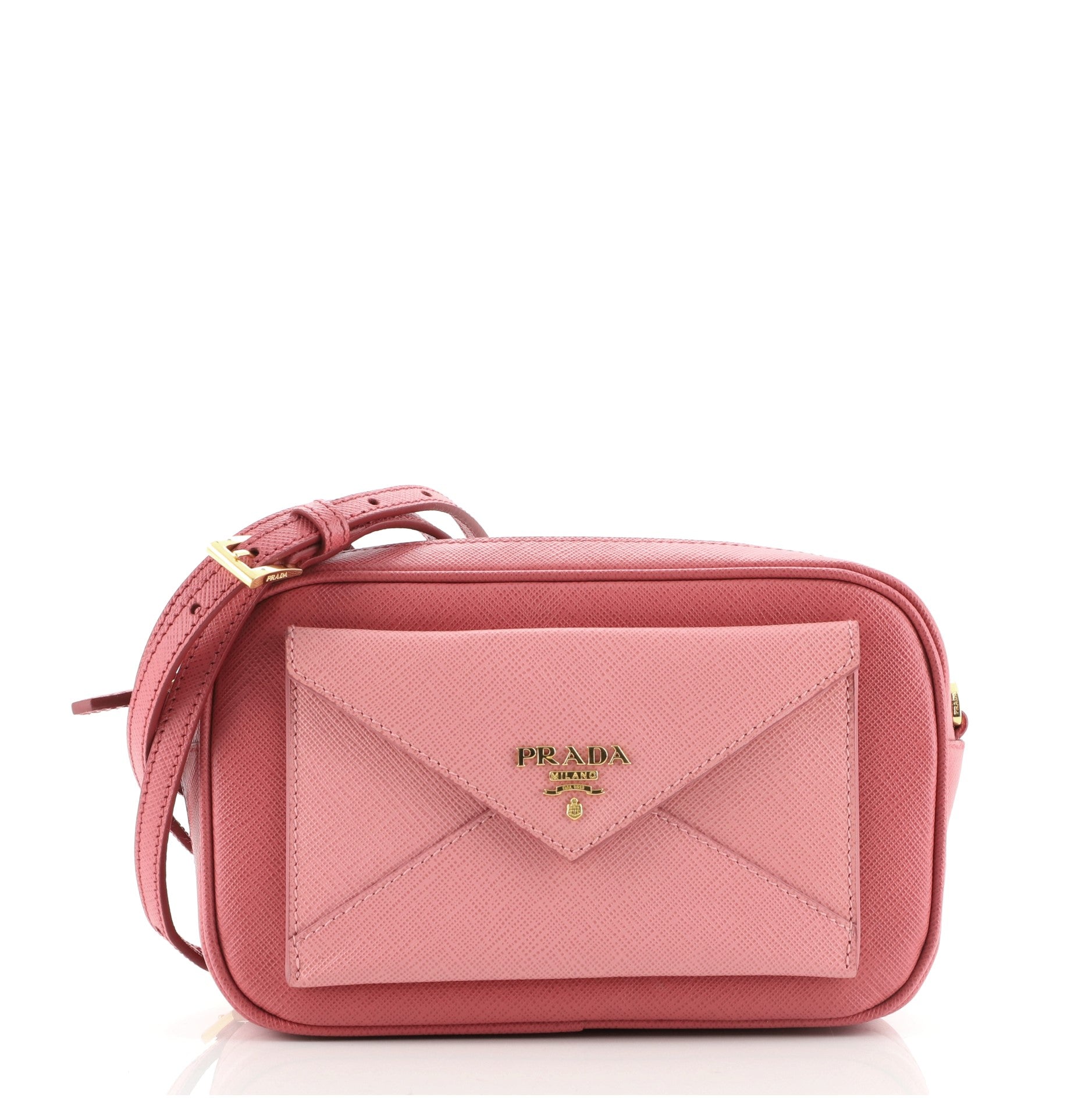 Front Pocket Zip Crossbody Bag Saffiano Leather Mini