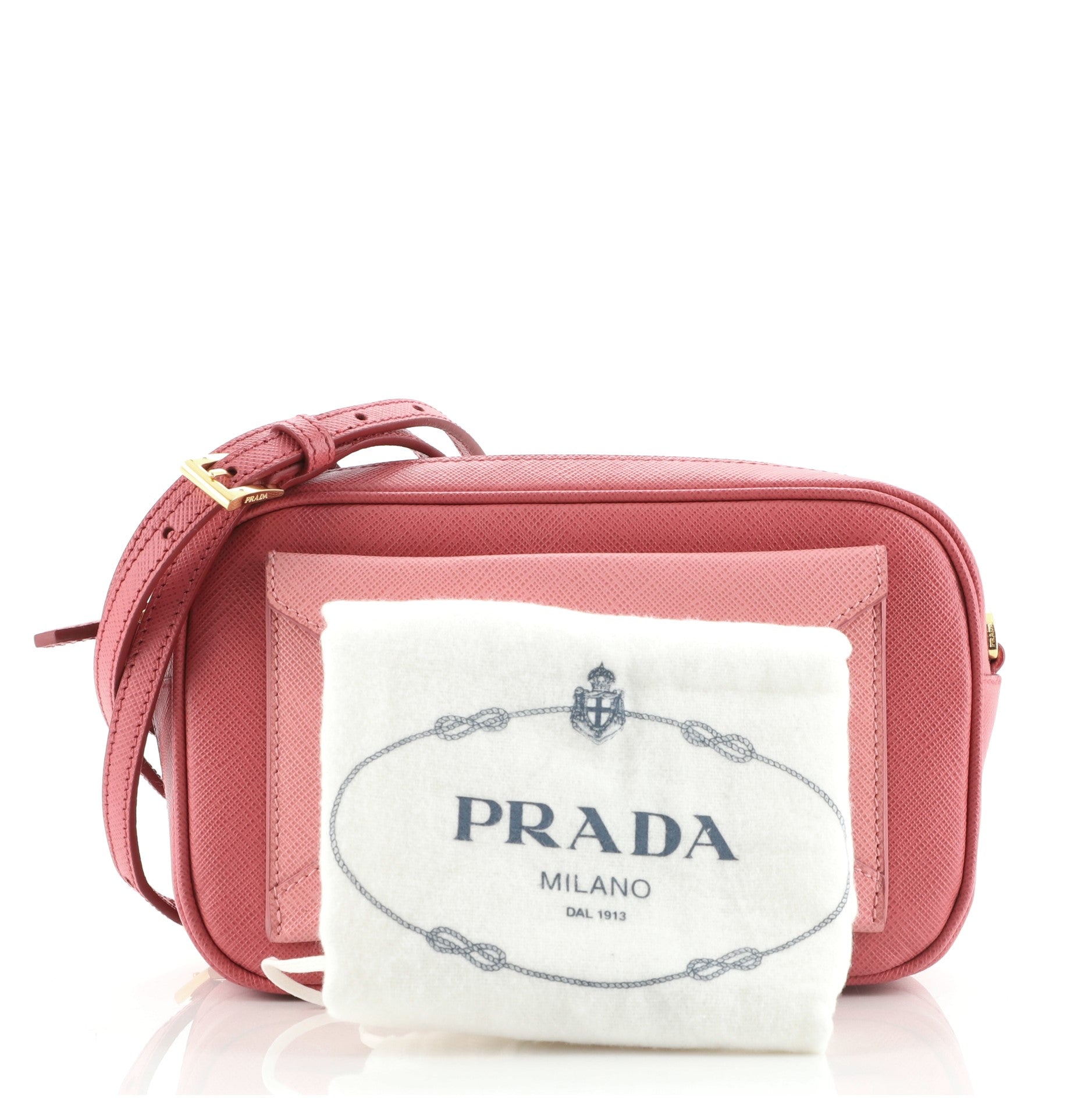 Front Pocket Zip Crossbody Bag Saffiano Leather Mini