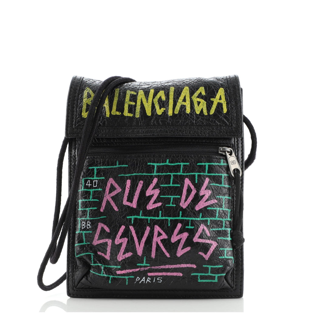 Graffiti Explorer Strap Pouch Leather Mini