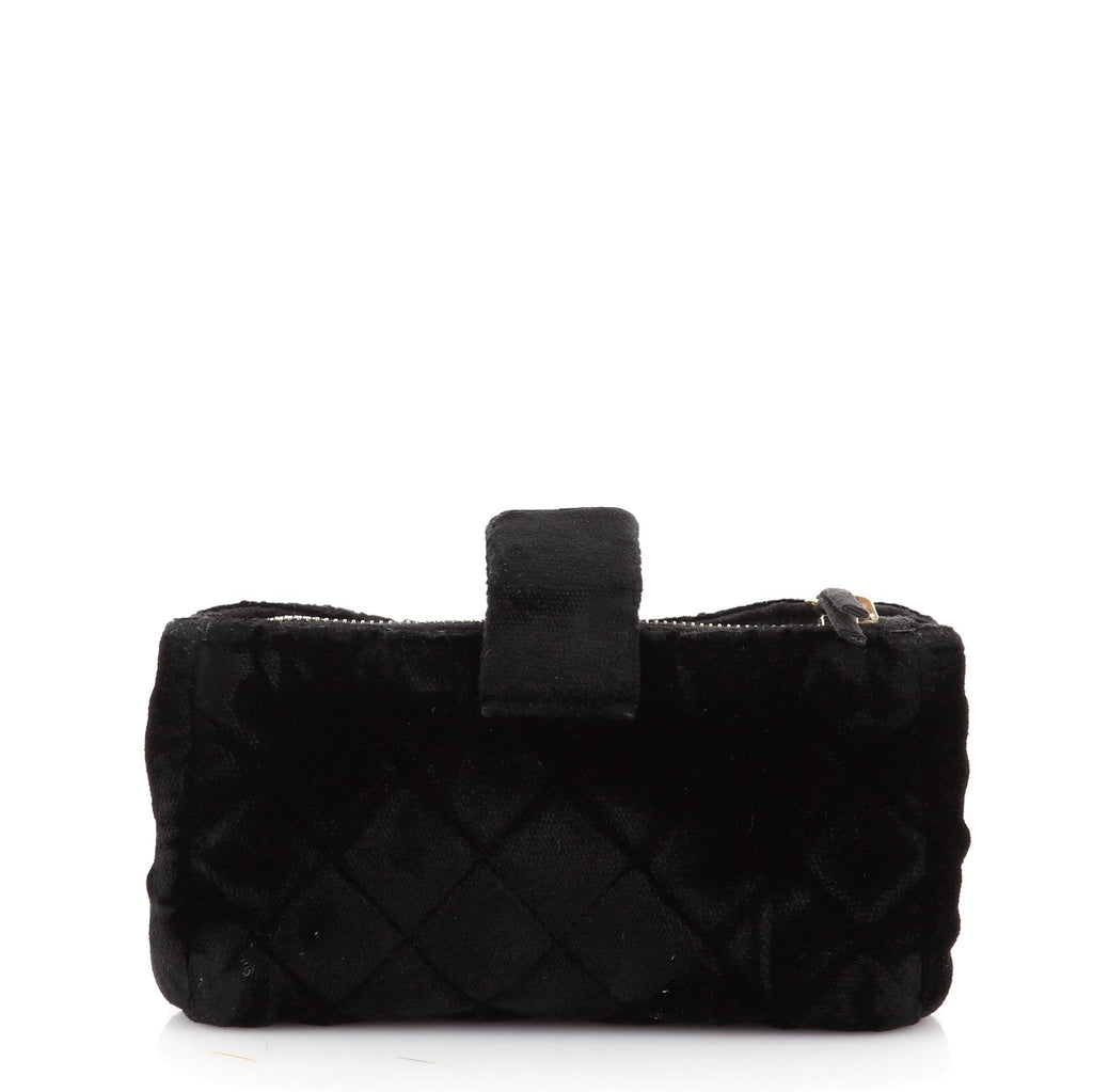 Chain Phone Holder Crossbody Bag Quilted Velvet Mini