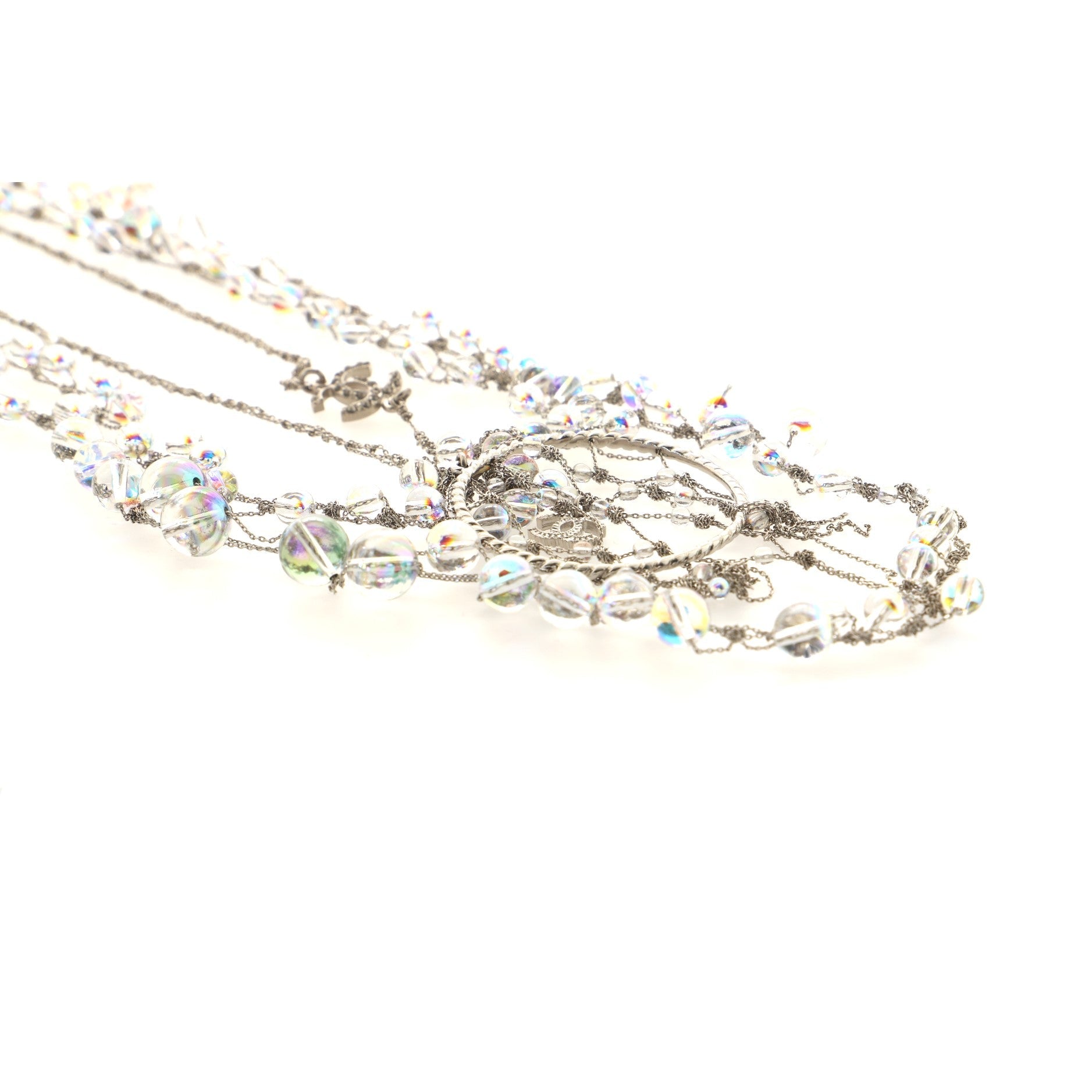 CC Dream Catcher Necklace Crystal Embellished Metal with Beads