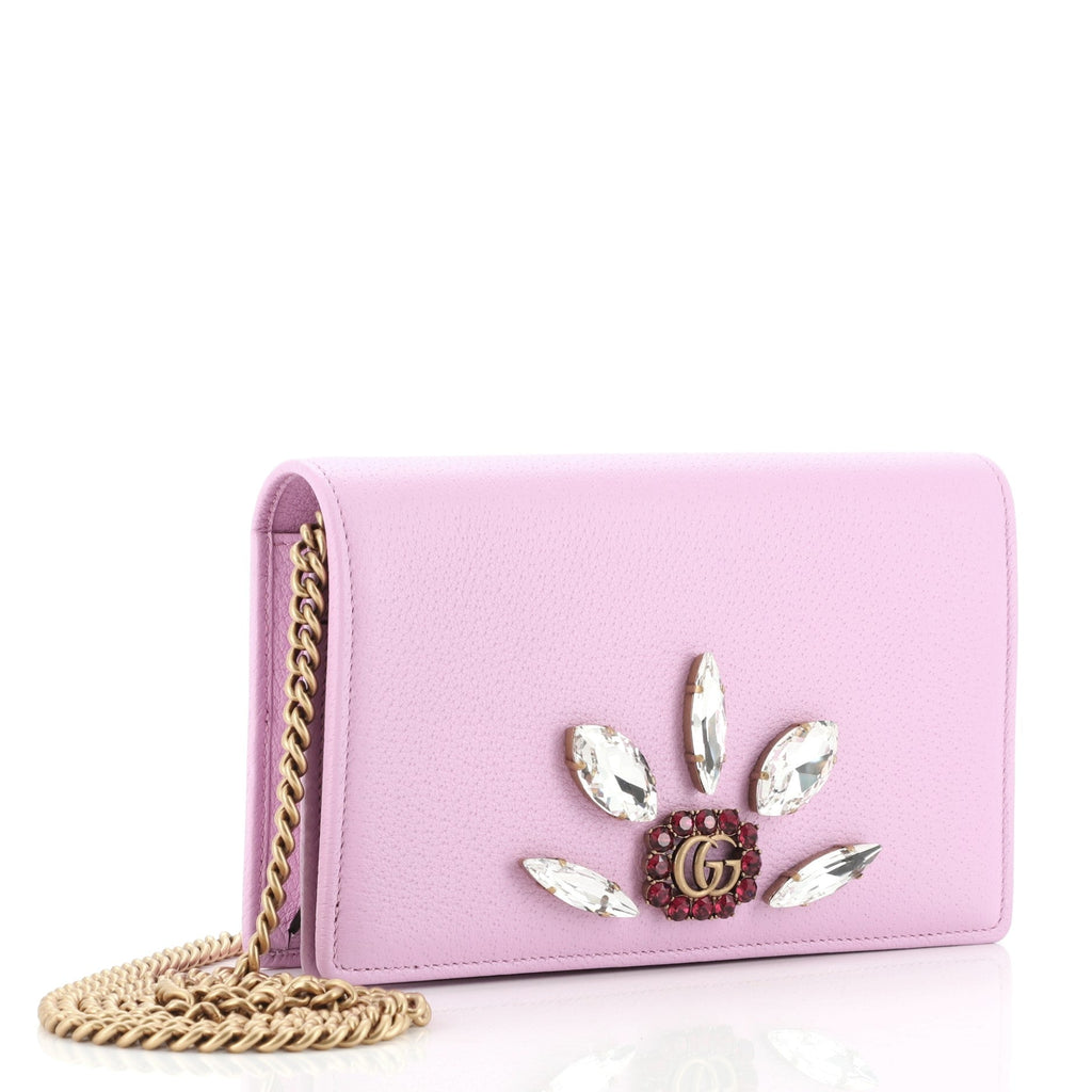 GG Marmont Chain Wallet Embellished Leather Mini