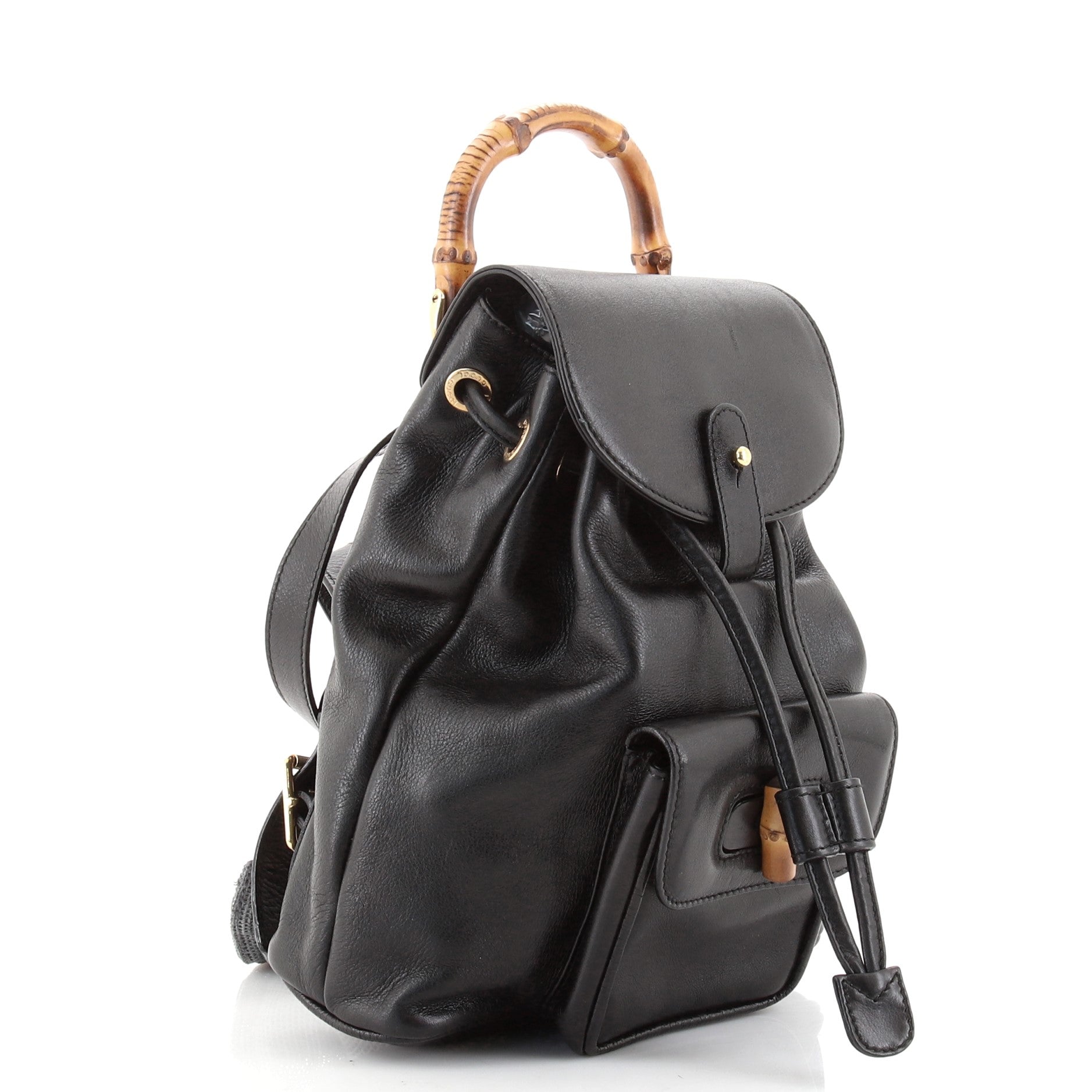 Vintage Bamboo Backpack Leather Mini