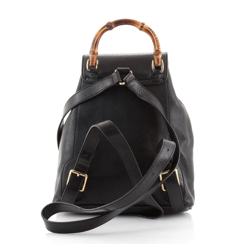 Vintage Bamboo Backpack Leather Mini