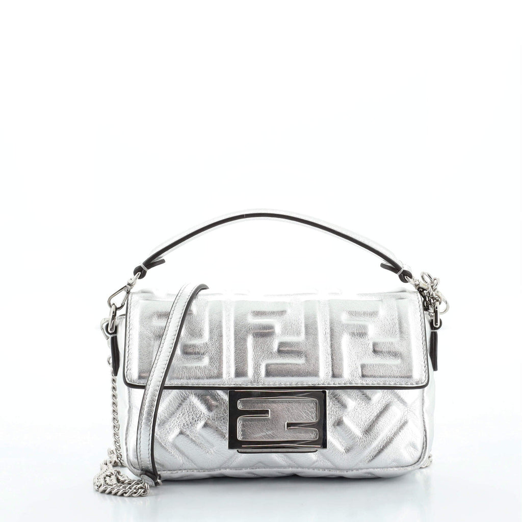 Baguette NM Bag Zucca Embossed Leather Mini