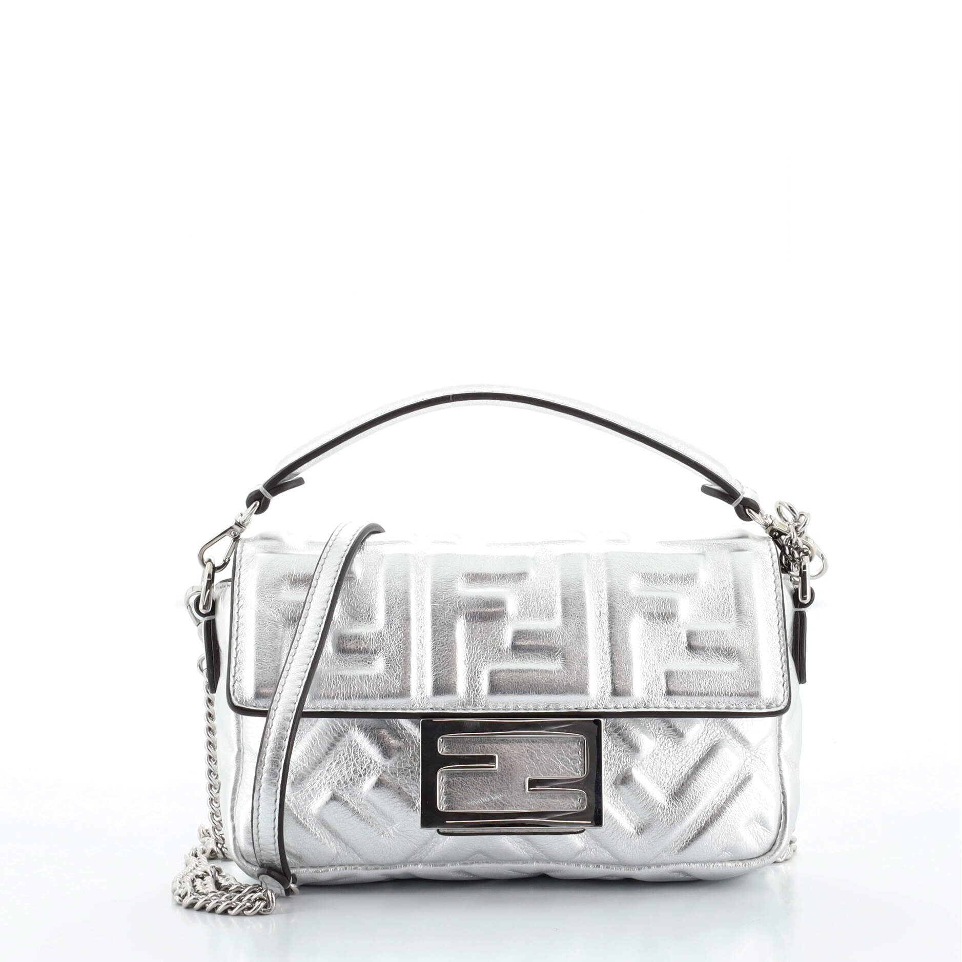 Baguette NM Bag Zucca Embossed Leather Mini