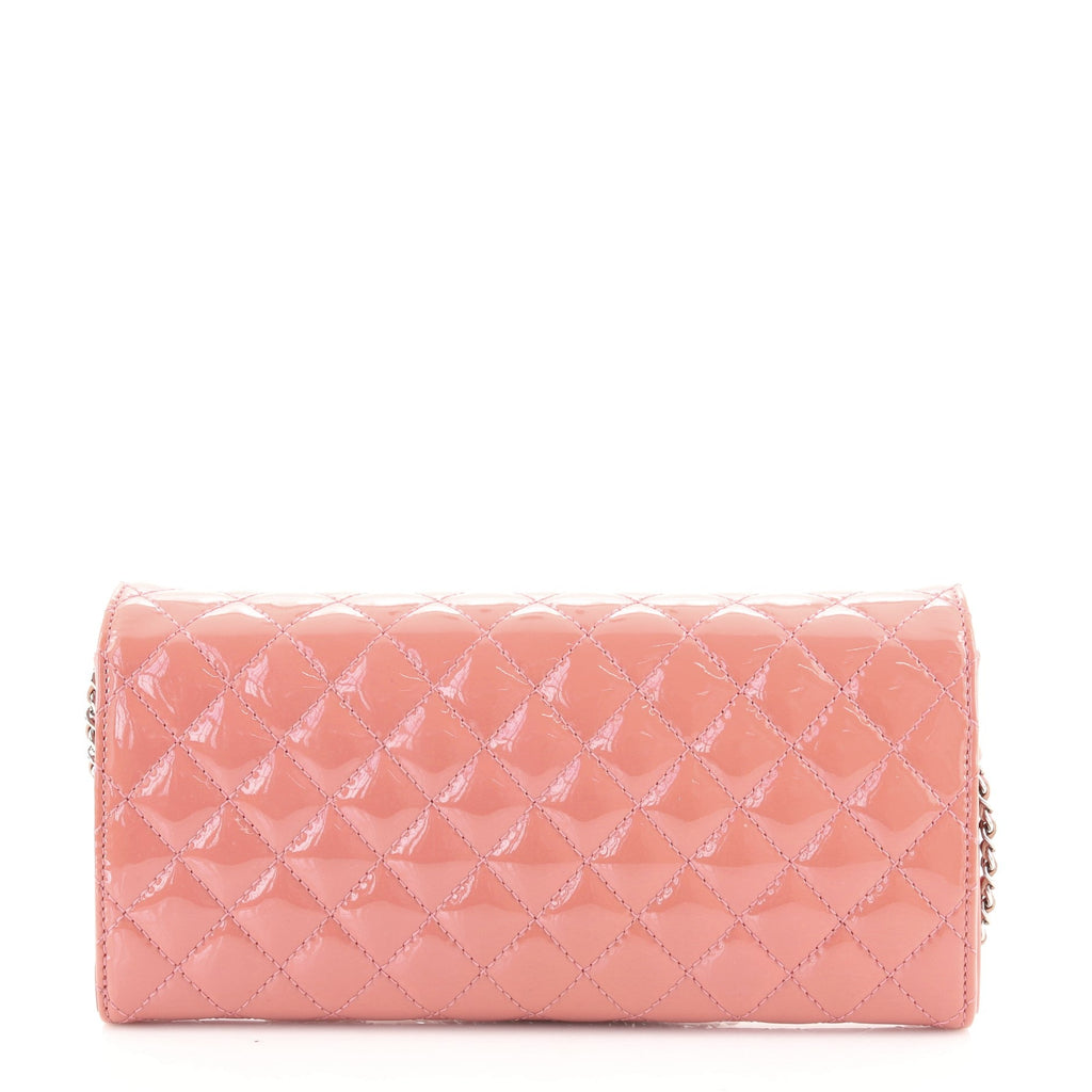 Brilliant Wallet on Chain Clutch Quilted Patent East West