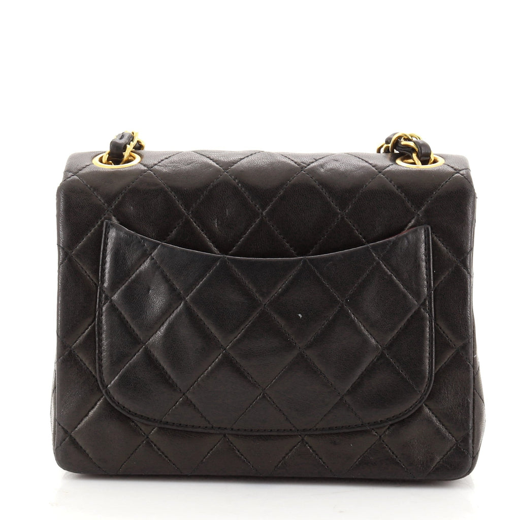 Vintage Square Classic Single Flap Bag Quilted Lambskin Mini