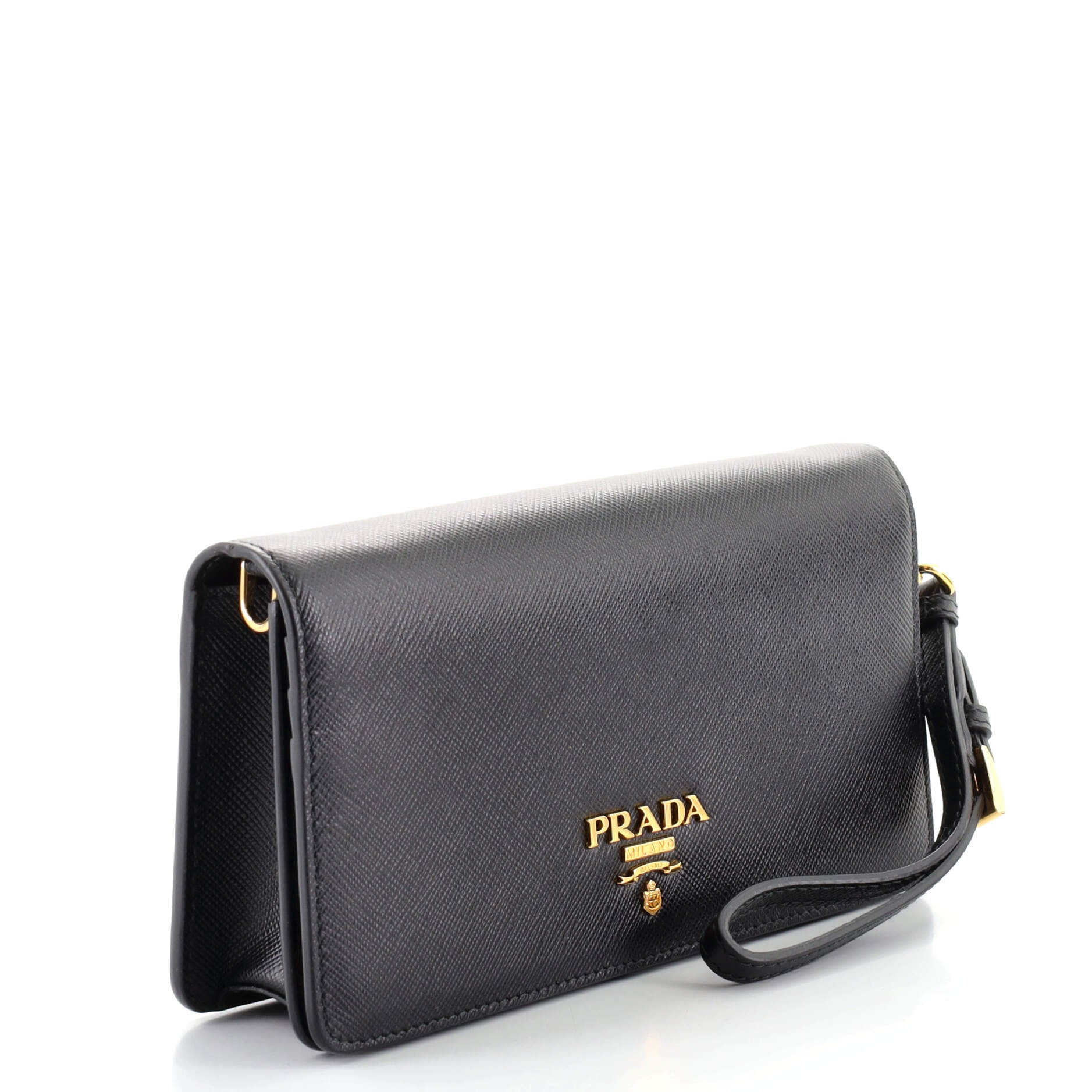Wristlet Wallet on Chain Saffiano Leather Mini