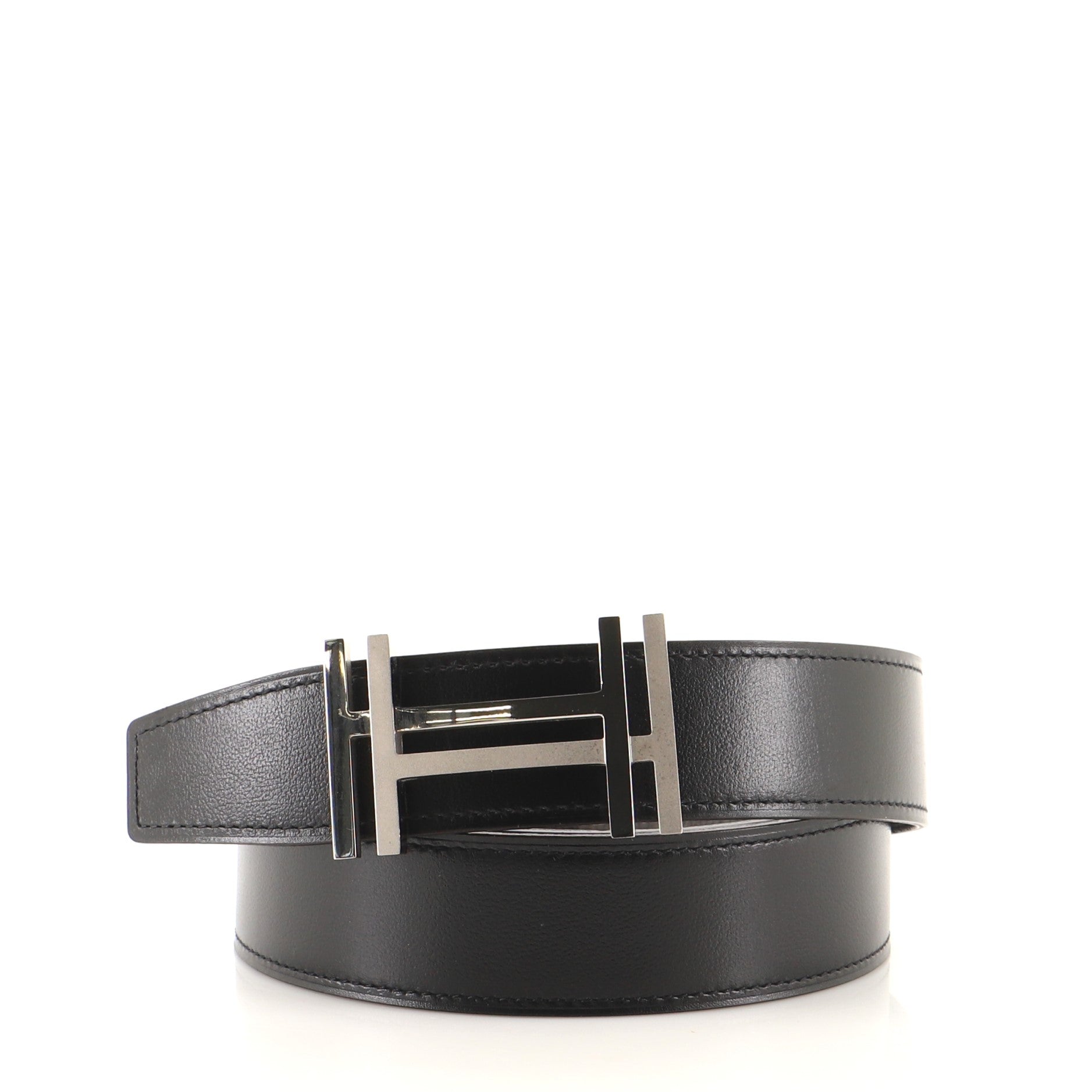 H Au Carre Reversible Belt Leather Medium 85