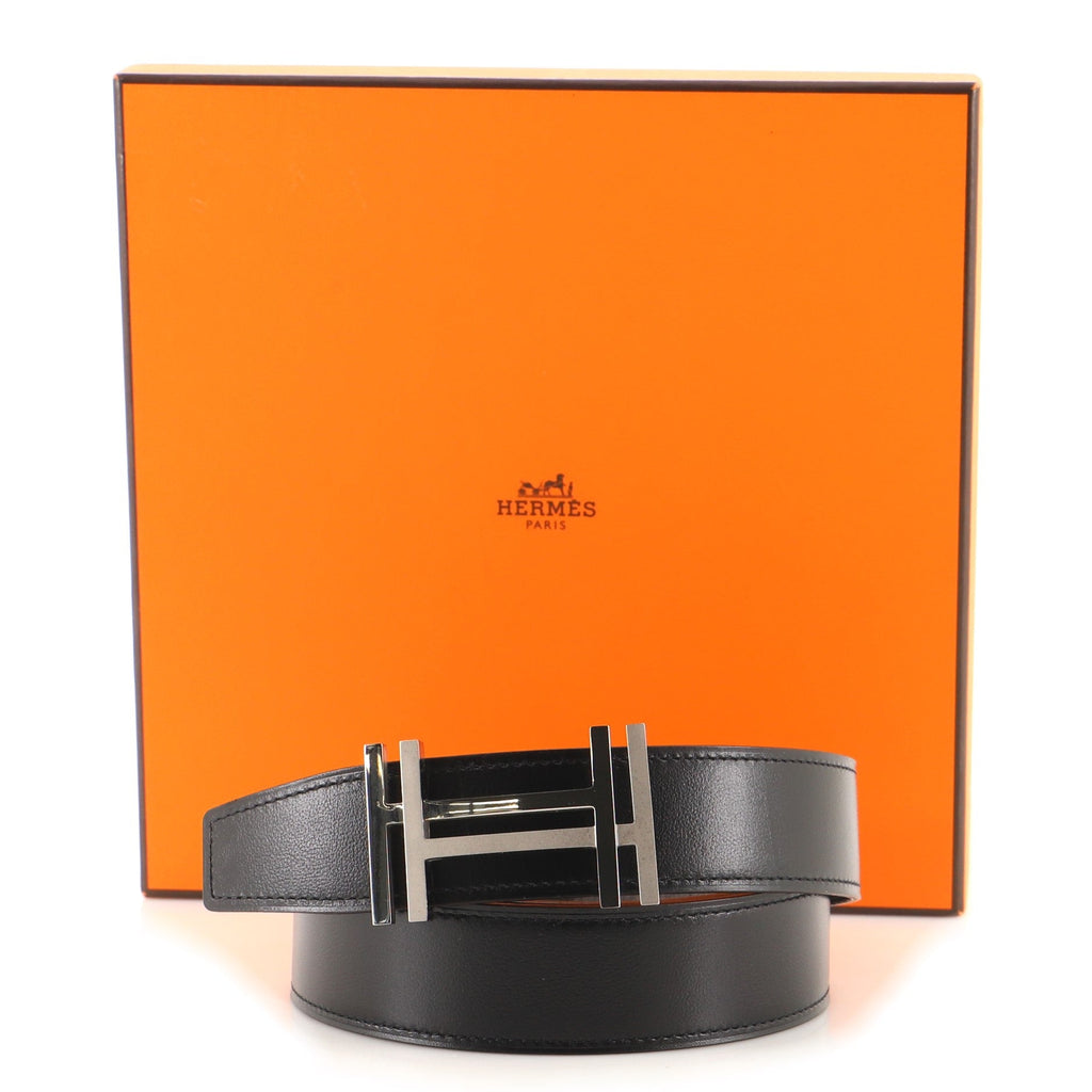 H Au Carre Reversible Belt Leather Medium 85