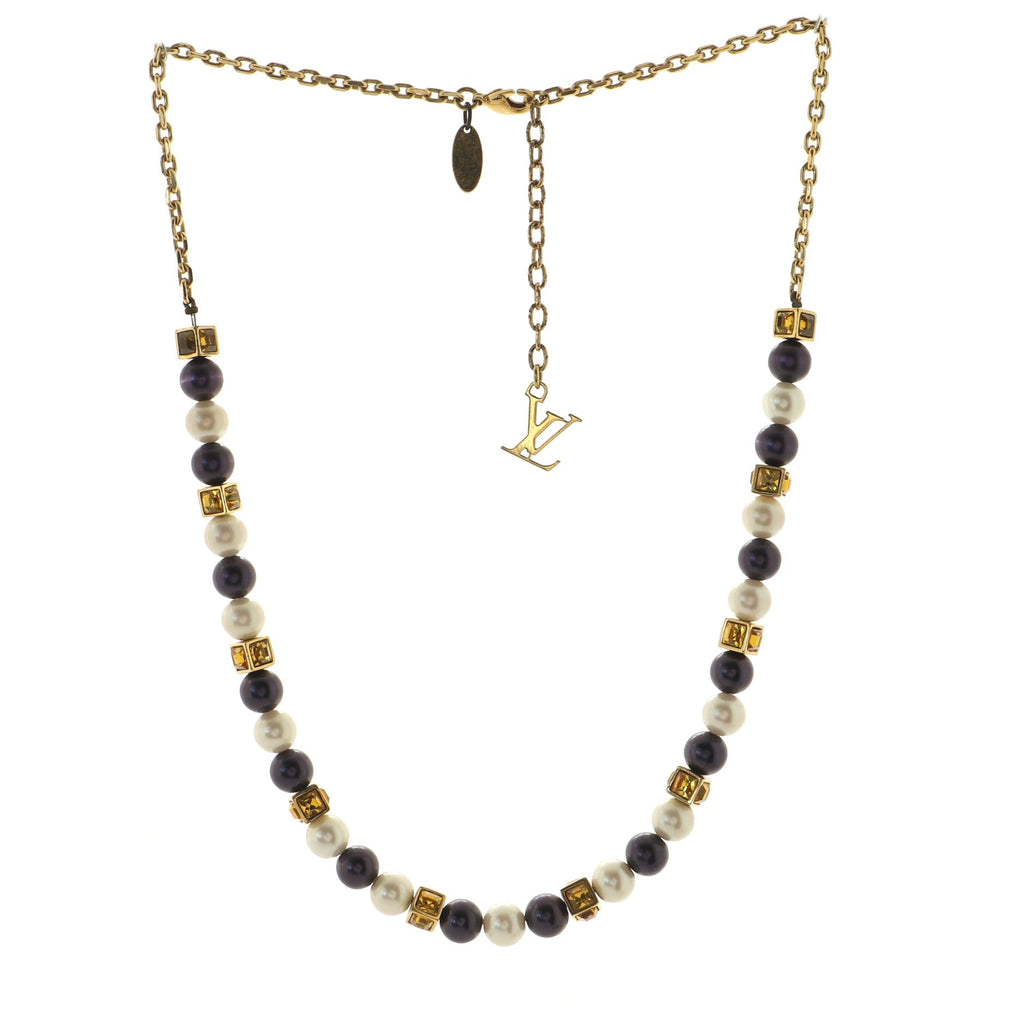 Cry Me a River Necklace Metal with Crystal and Faux Pearl