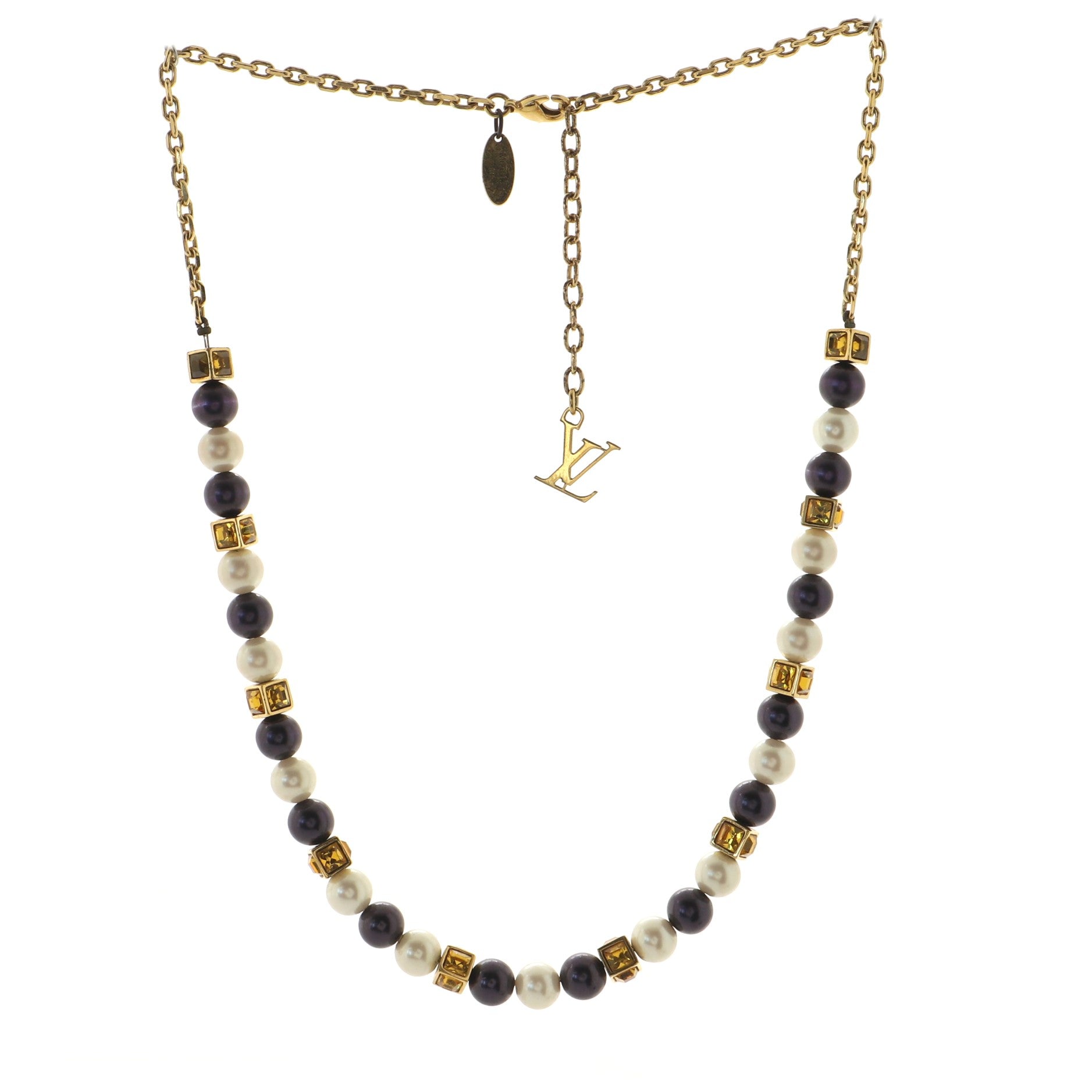 Cry Me a River Necklace Metal with Crystal and Faux Pearl