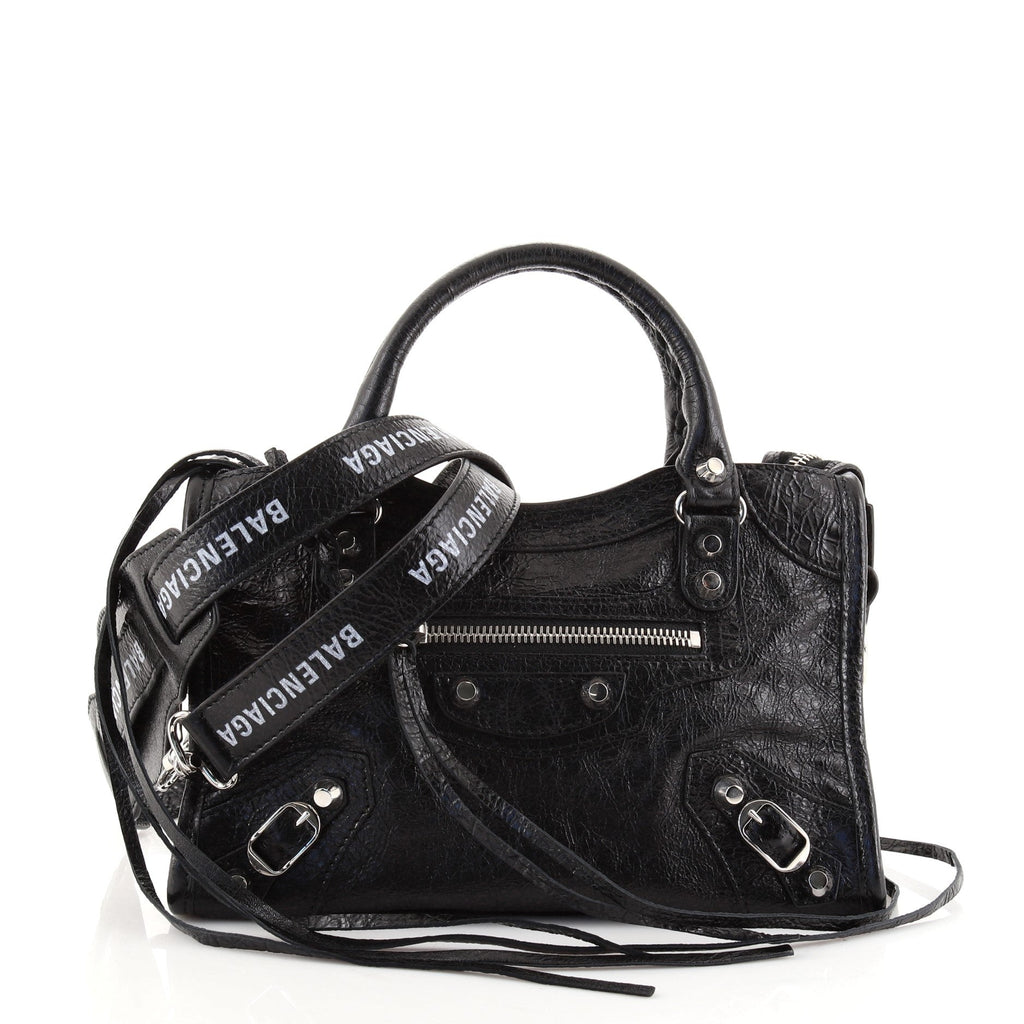 Logo Strap City Classic Studs Bag Leather Mini