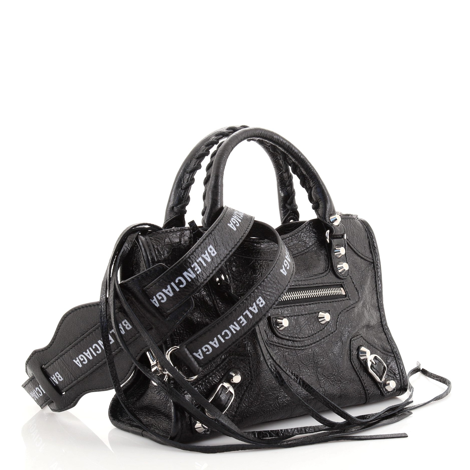 Logo Strap City Classic Studs Bag Leather Mini
