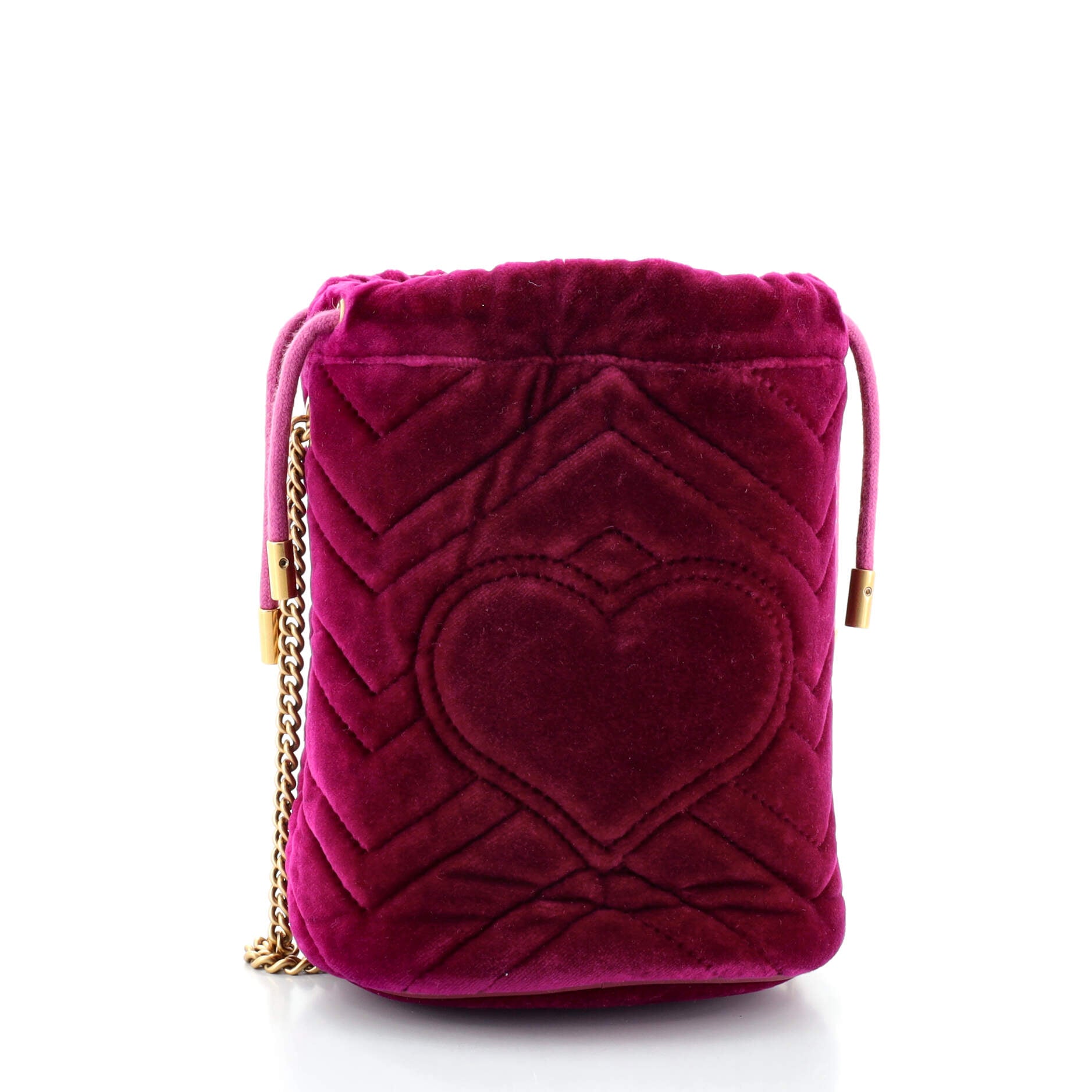 GG Marmont Bucket Bag Matelasse Velvet Mini
